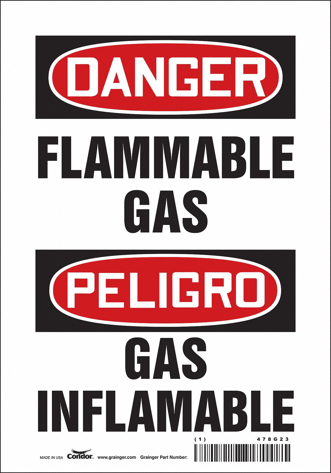 Safety Sign: Vinyl, Adhesive Sign Mounting, 10 in x 7 in Nominal Sign Size, Not Retroreflective