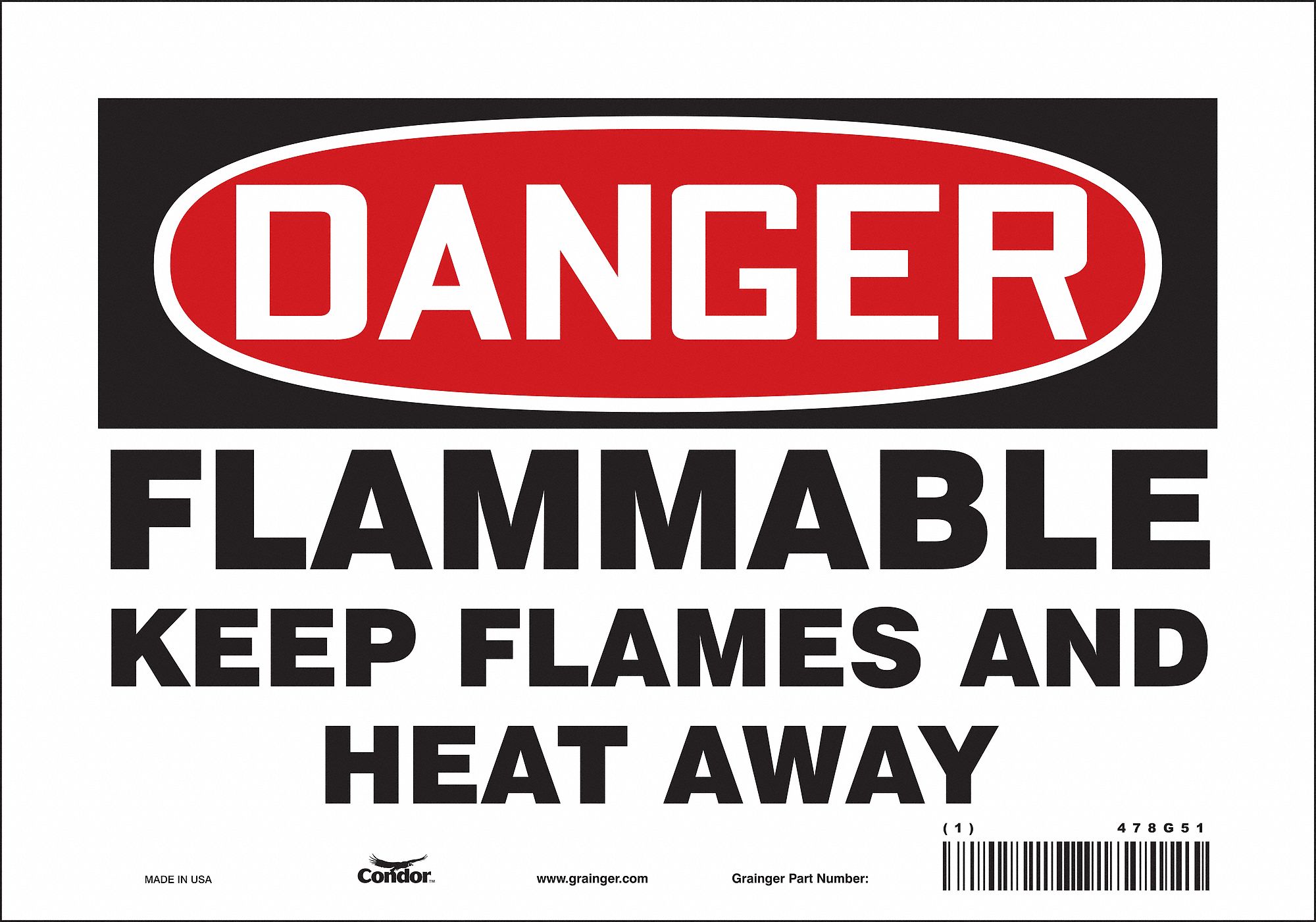 Safety Sign: Vinyl, Adhesive Sign Mounting, 7 in x 10 in Nominal Sign Size, Not Retroreflective