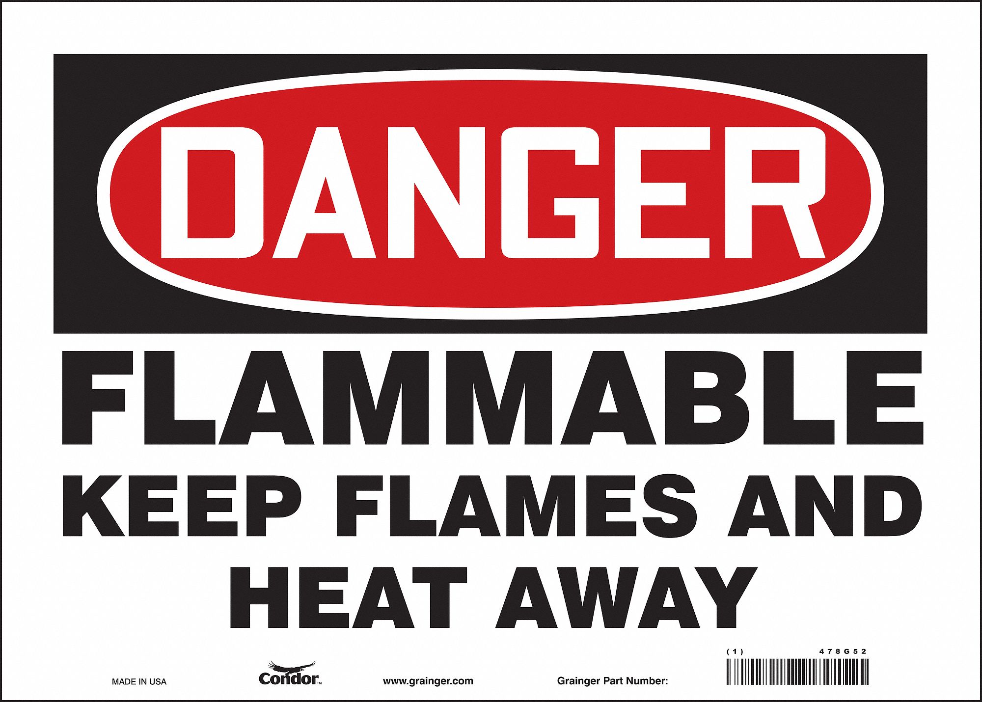 Safety Sign: Vinyl, Adhesive Sign Mounting, 10 in x 14 in Nominal Sign Size, Not Retroreflective