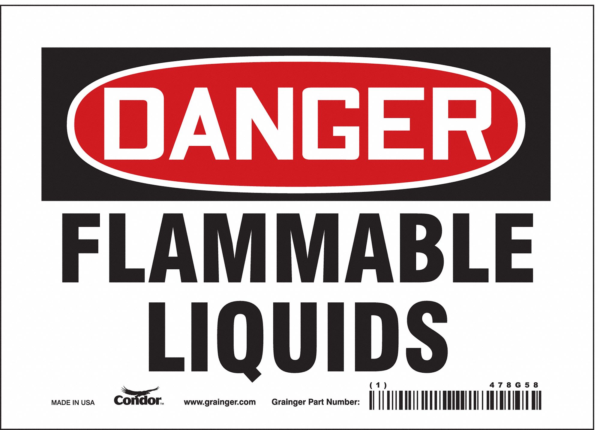 Safety Sign: Vinyl, Adhesive Sign Mounting, 5 in x 7 in Nominal Sign Size, Not Retroreflective