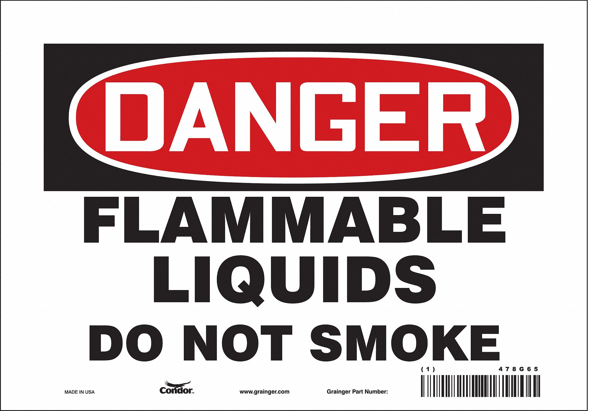 Vinyl, Adhesive Sign Mounting, Safety Sign - 478G65|478G65 - Grainger