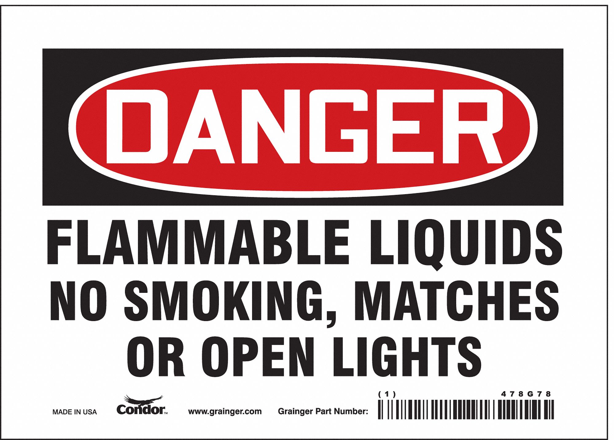 Safety Sign: Vinyl, Adhesive Sign Mounting, 5 in x 7 in Nominal Sign Size, Not Retroreflective