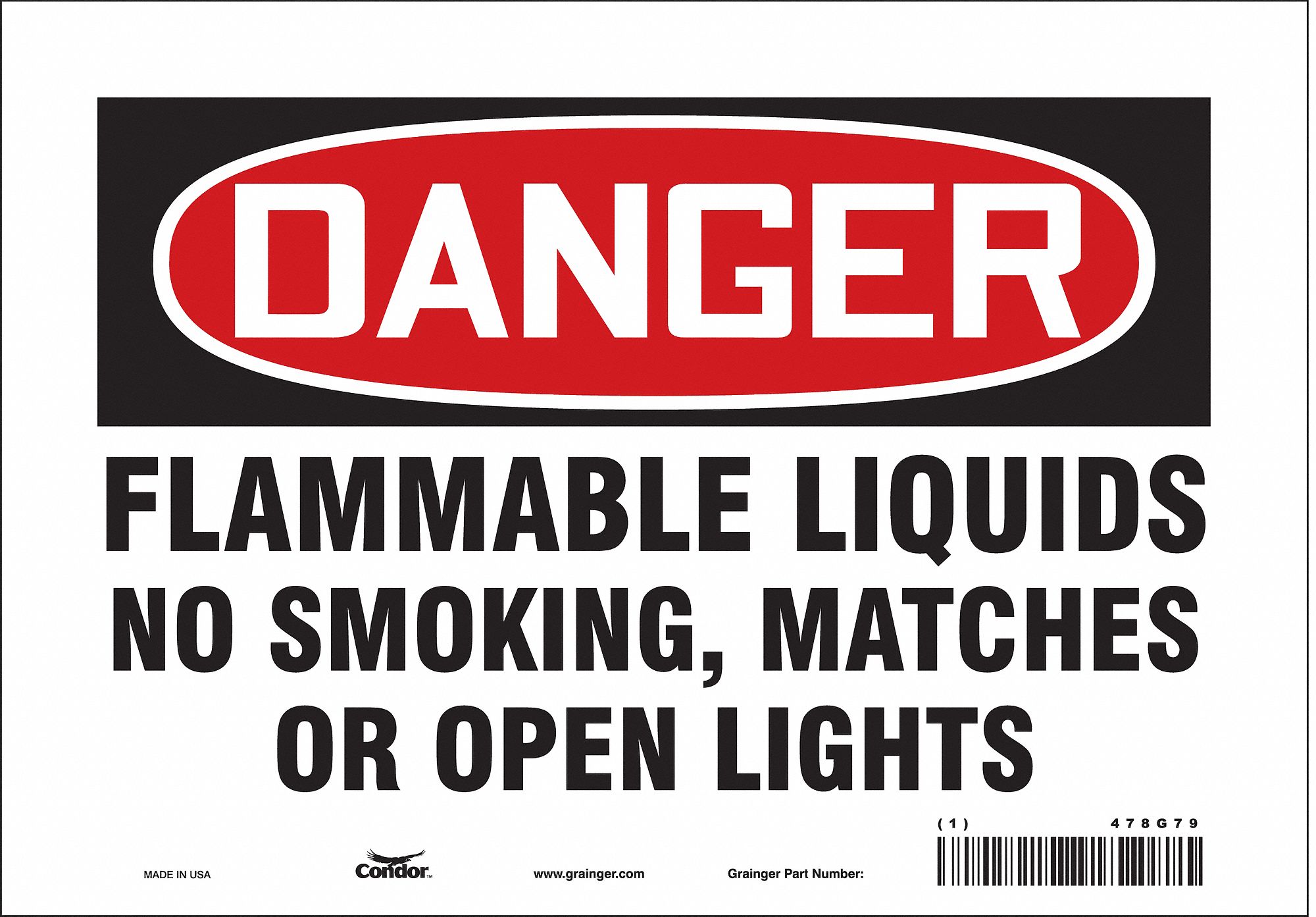 Safety Sign: Vinyl, Adhesive Sign Mounting, 7 in x 10 in Nominal Sign Size, Not Retroreflective