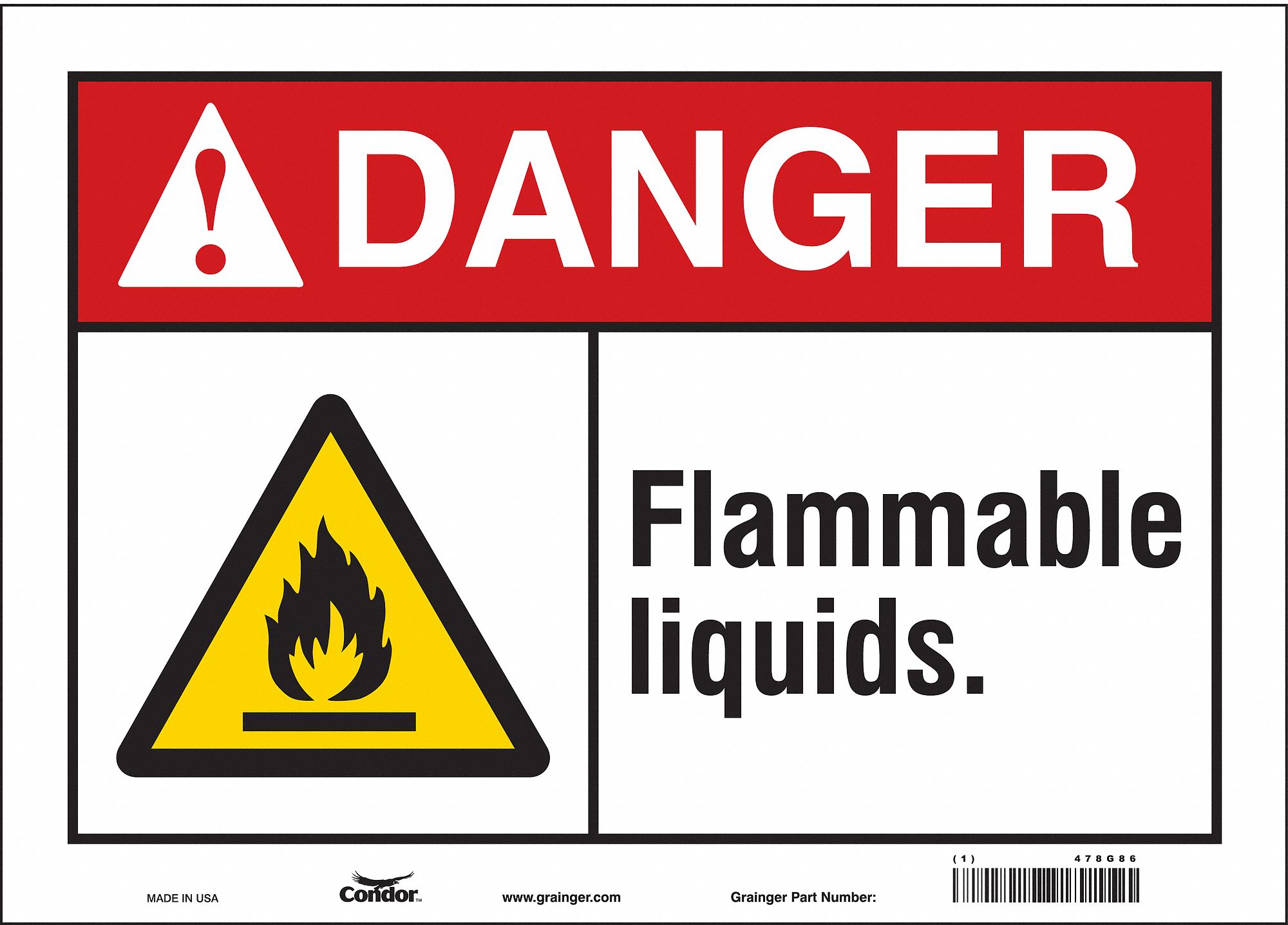 Safety Sign: Vinyl, Adhesive Sign Mounting, 10 in x 14 in Nominal Sign Size, Not Retroreflective