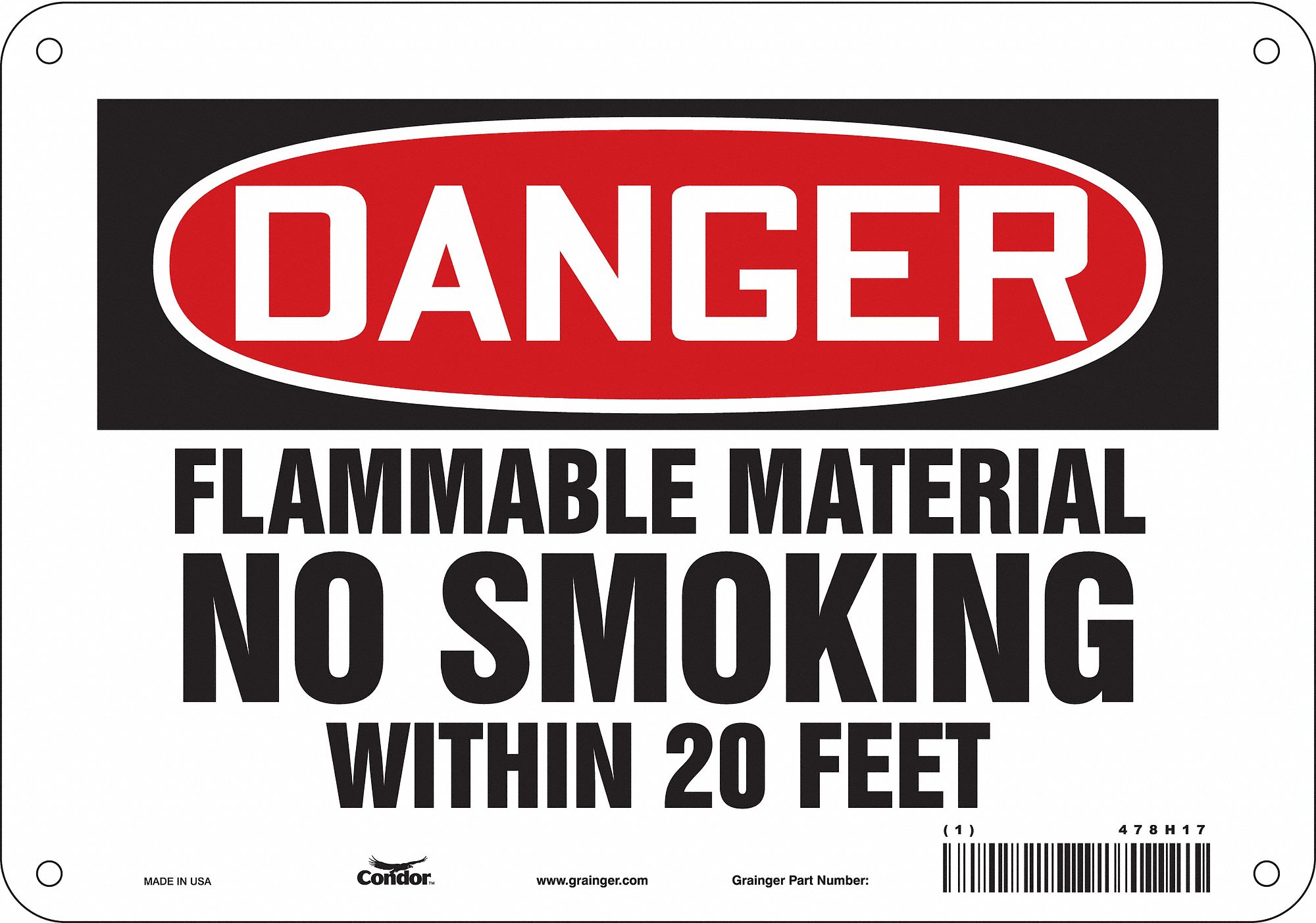 PANNEAU DANGER,7PO X 10PO,ALUMINIUM