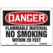 Danger: Flammable Material No Smoking Within 20 Feet Signs