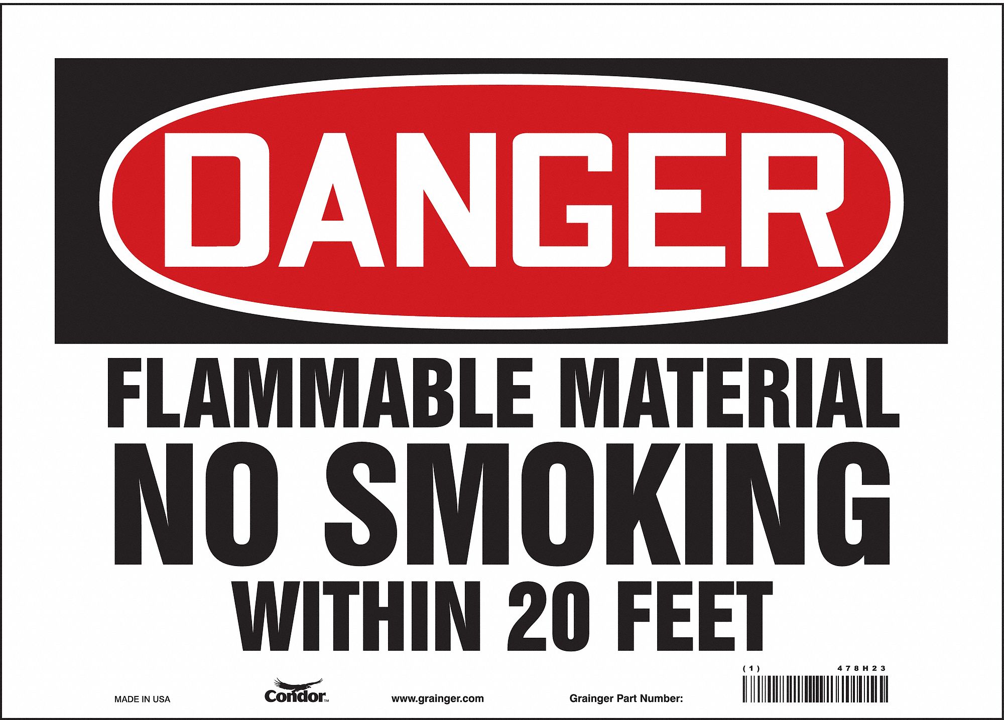Safety Sign: Vinyl, Adhesive Sign Mounting, 10 in x 14 in Nominal Sign Size, Not Retroreflective
