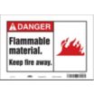 Danger: Flammable Material. Keep Fire Away. Signs