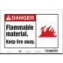 Danger: Flammable Material. Keep Fire Away. Signs