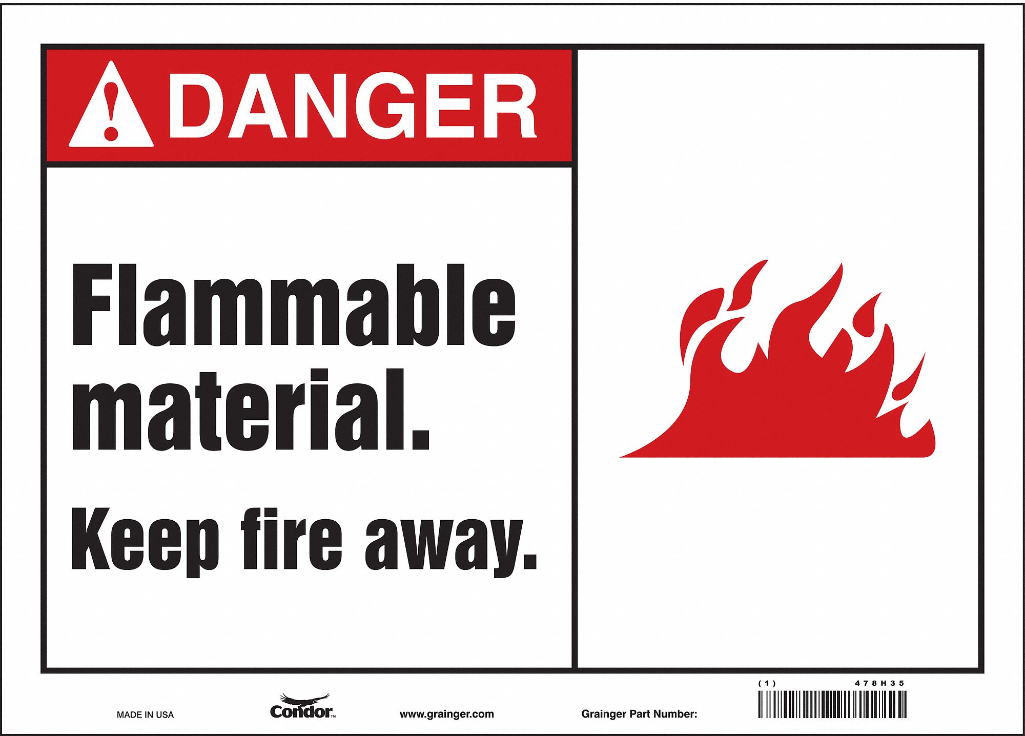 Safety Sign: Vinyl, Adhesive Sign Mounting, 10 in x 14 in Nominal Sign Size, Not Retroreflective