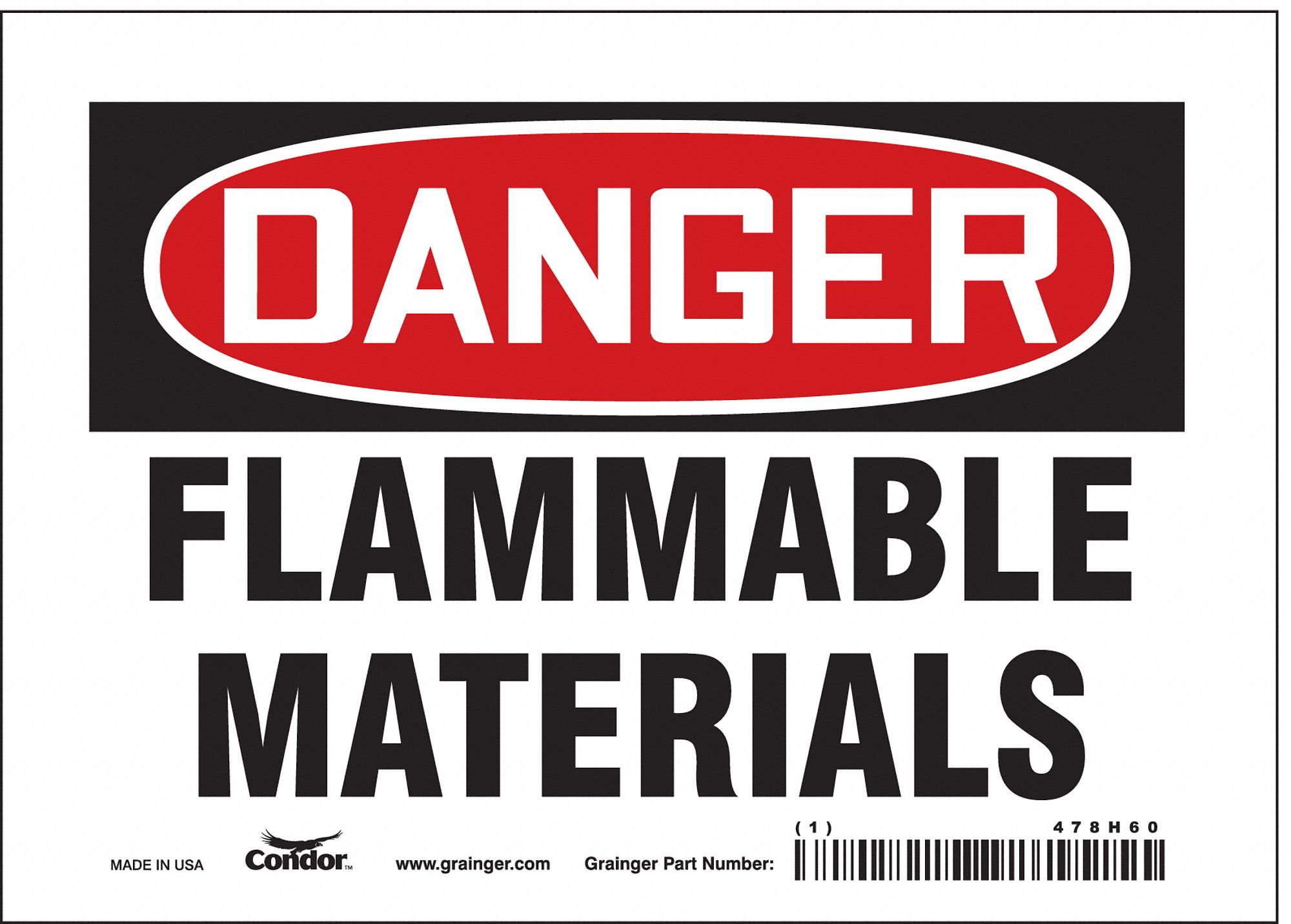 Safety Sign: Vinyl, Adhesive Sign Mounting, 5 in x 7 in Nominal Sign Size, Not Retroreflective