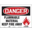 Danger: Flammable Materials Keep Fire Away Signs