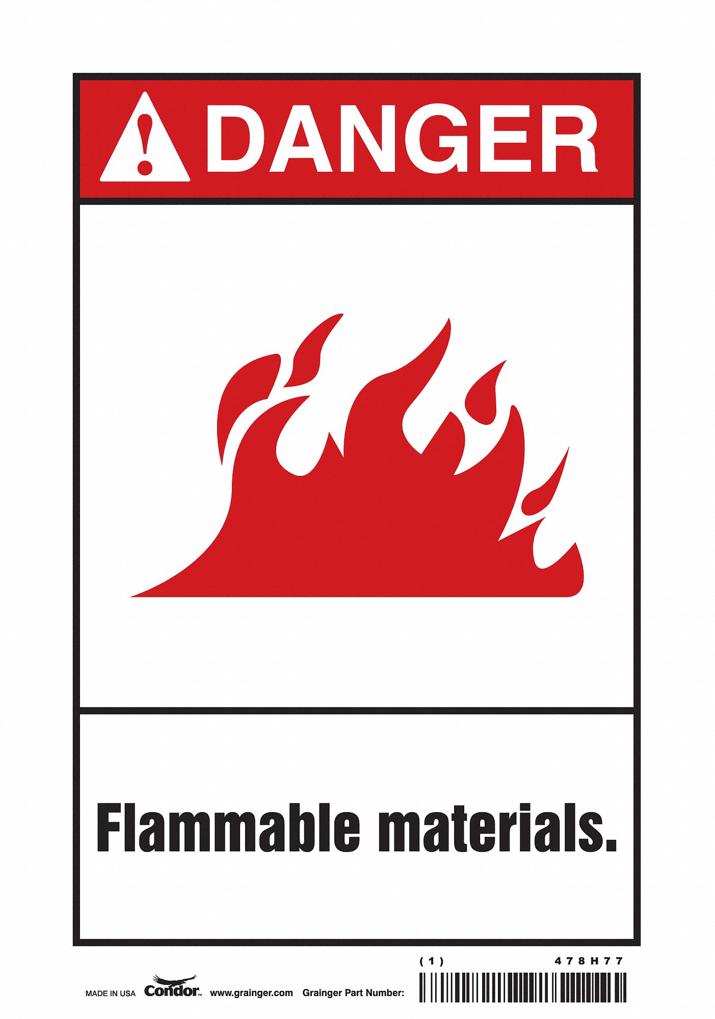 Safety Sign: Vinyl, Adhesive Sign Mounting, 10 in x 7 in Nominal Sign Size, Not Retroreflective