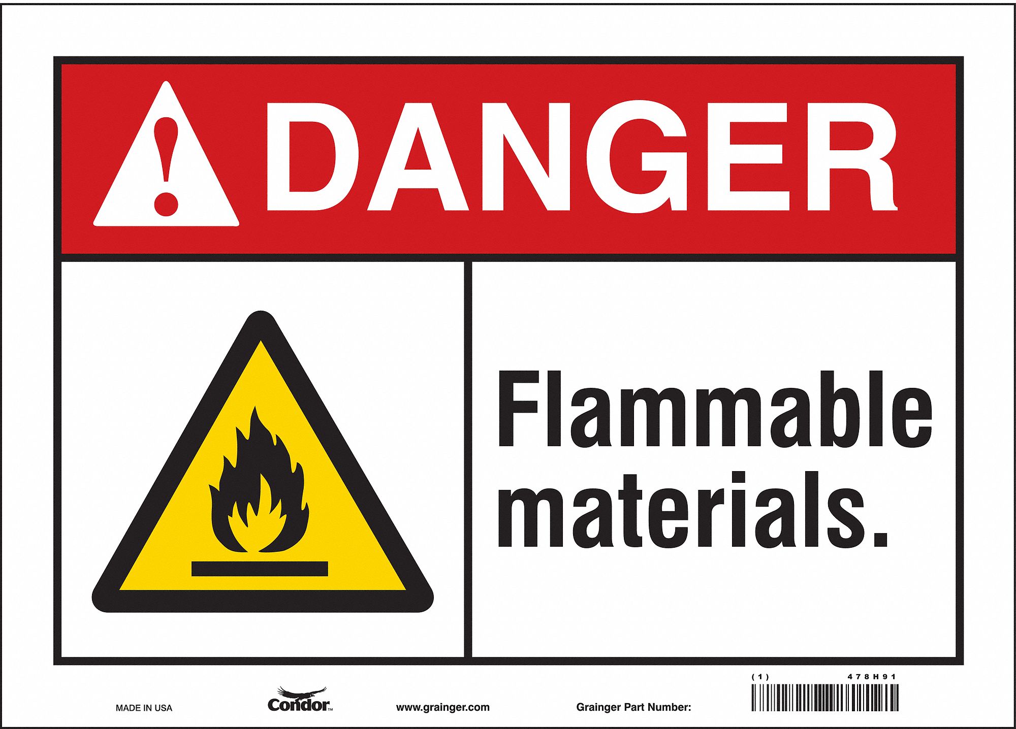 Safety Sign: Vinyl, Adhesive Sign Mounting, 10 in x 14 in Nominal Sign Size, Not Retroreflective