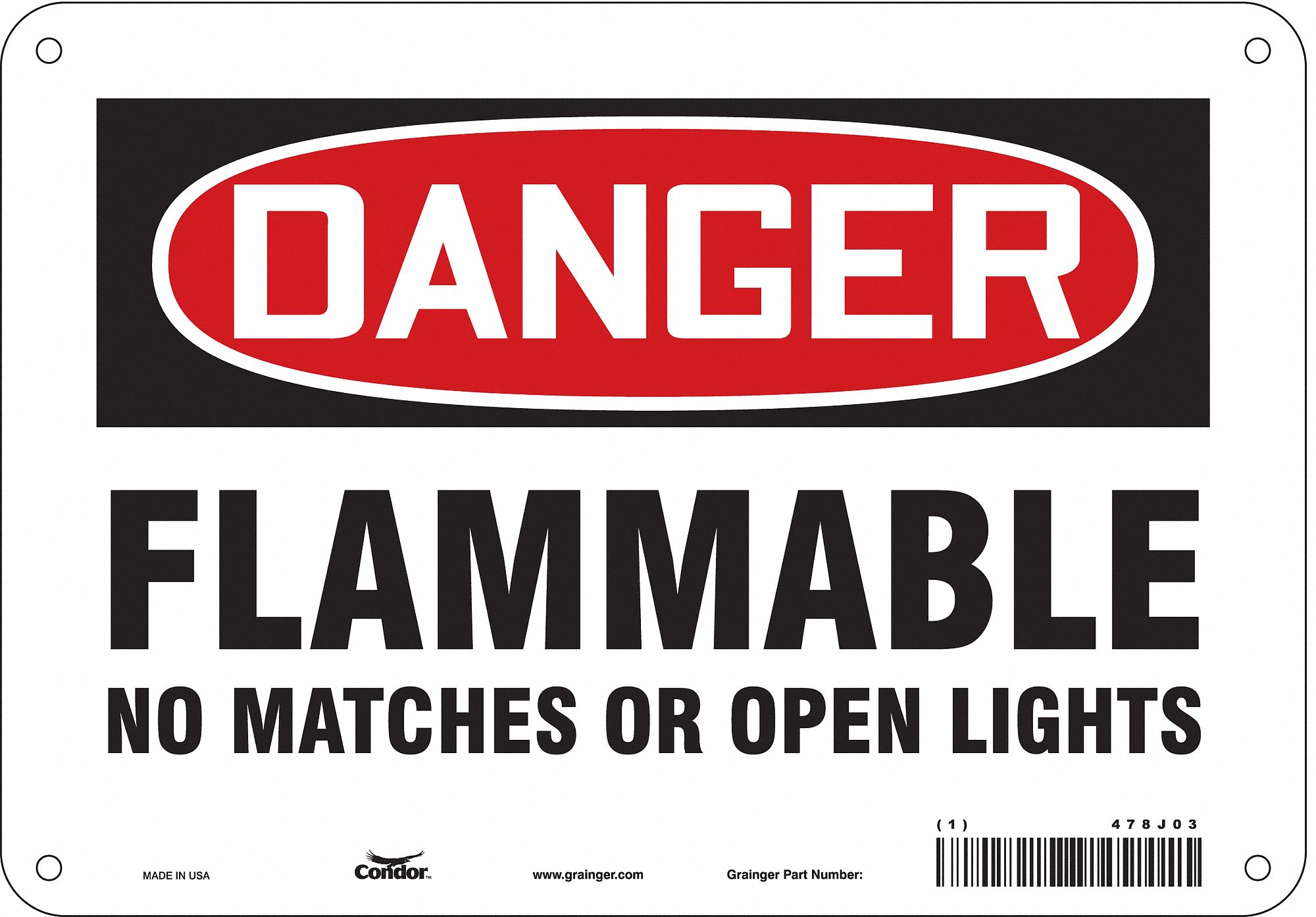 Safety Sign, 7 in x 10 in, Aluminum