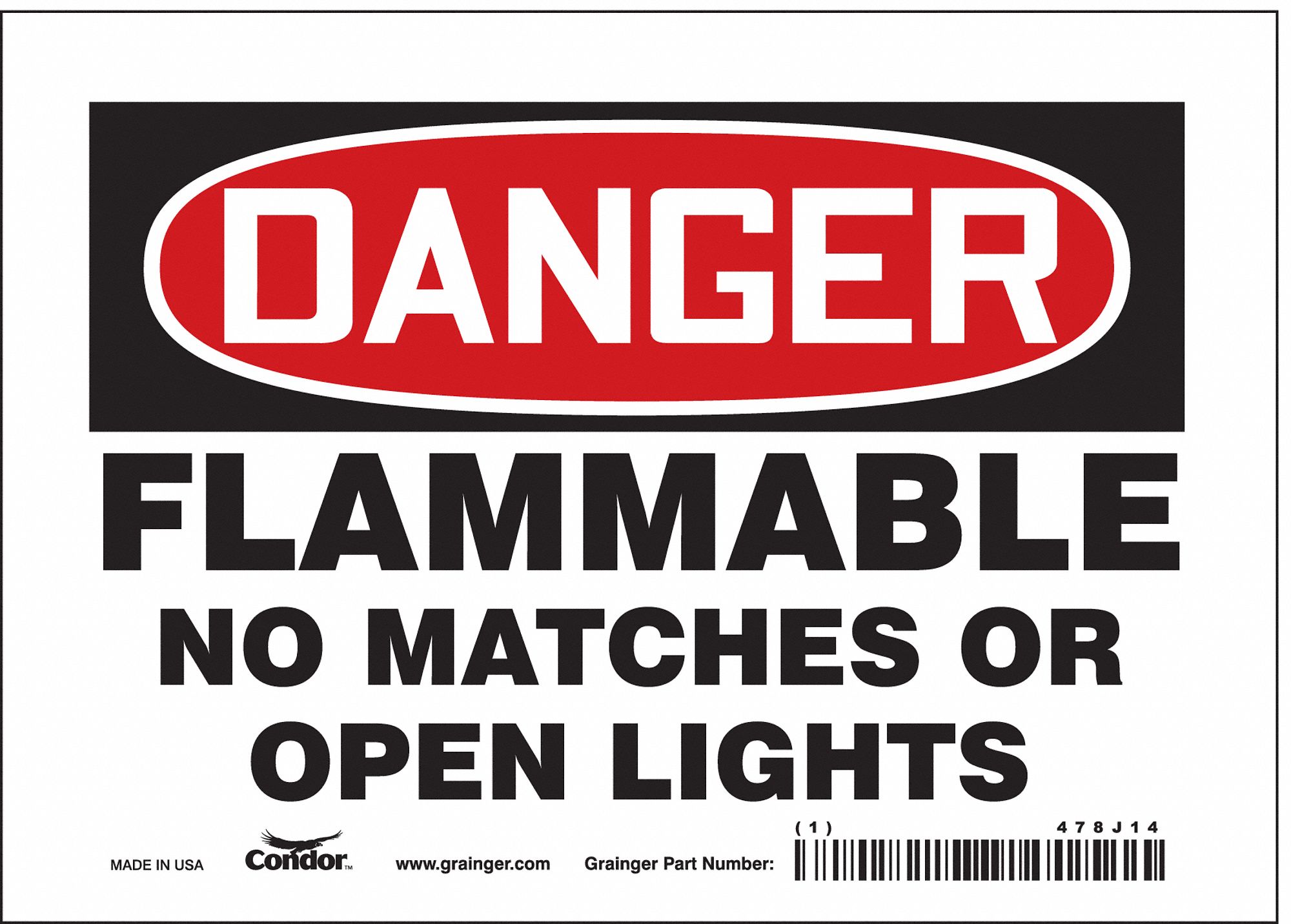 Safety Sign, 5 in x 7 in, Vinyl