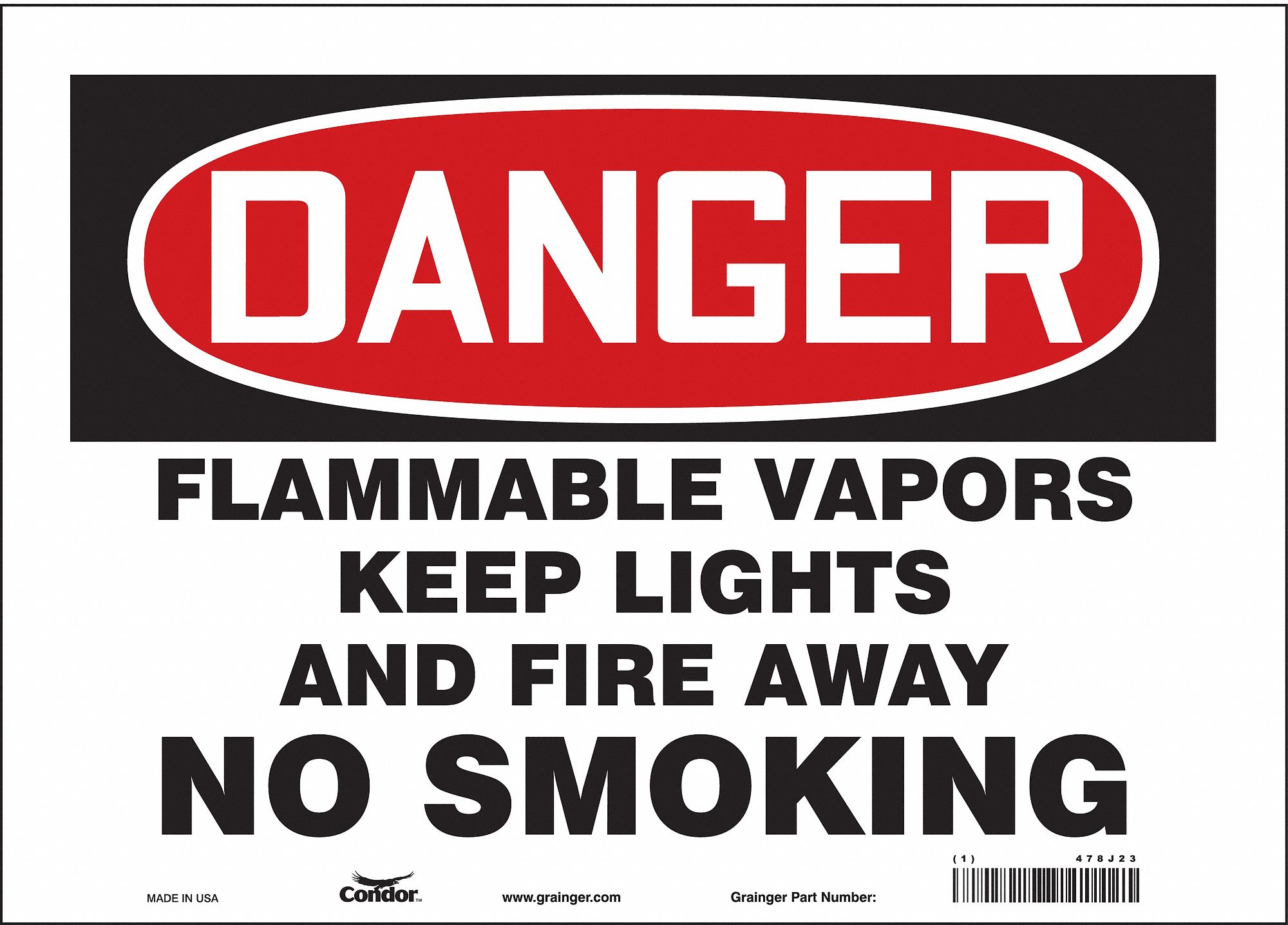 Safety Sign, 10 in x 14 in, Vinyl