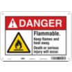 Danger: Flammable. Keep Flames And Heat Away. Death Or Serious Injury Will Occur. Signs