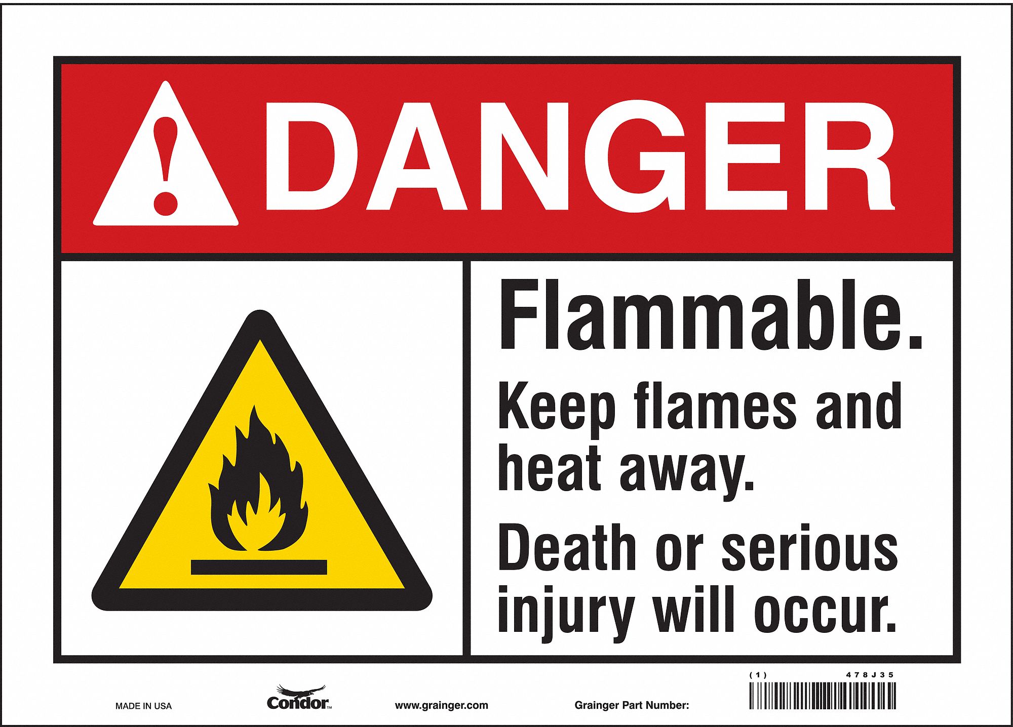 Safety Sign: Vinyl, Adhesive Sign Mounting, 10 in x 14 in Nominal Sign Size, Not Retroreflective