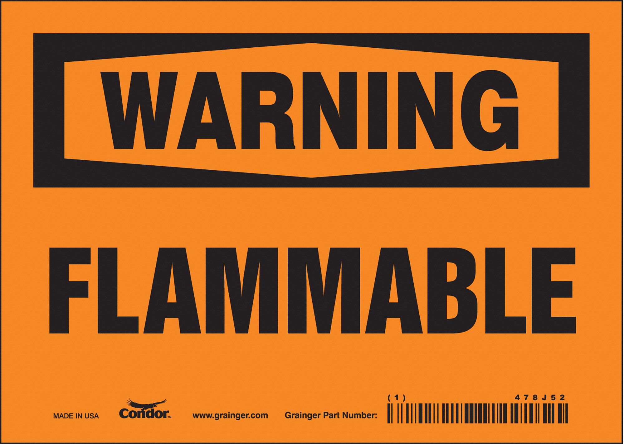 Safety Sign: Vinyl, Adhesive Sign Mounting, 5 in x 7 in Nominal Sign Size, Not Retroreflective