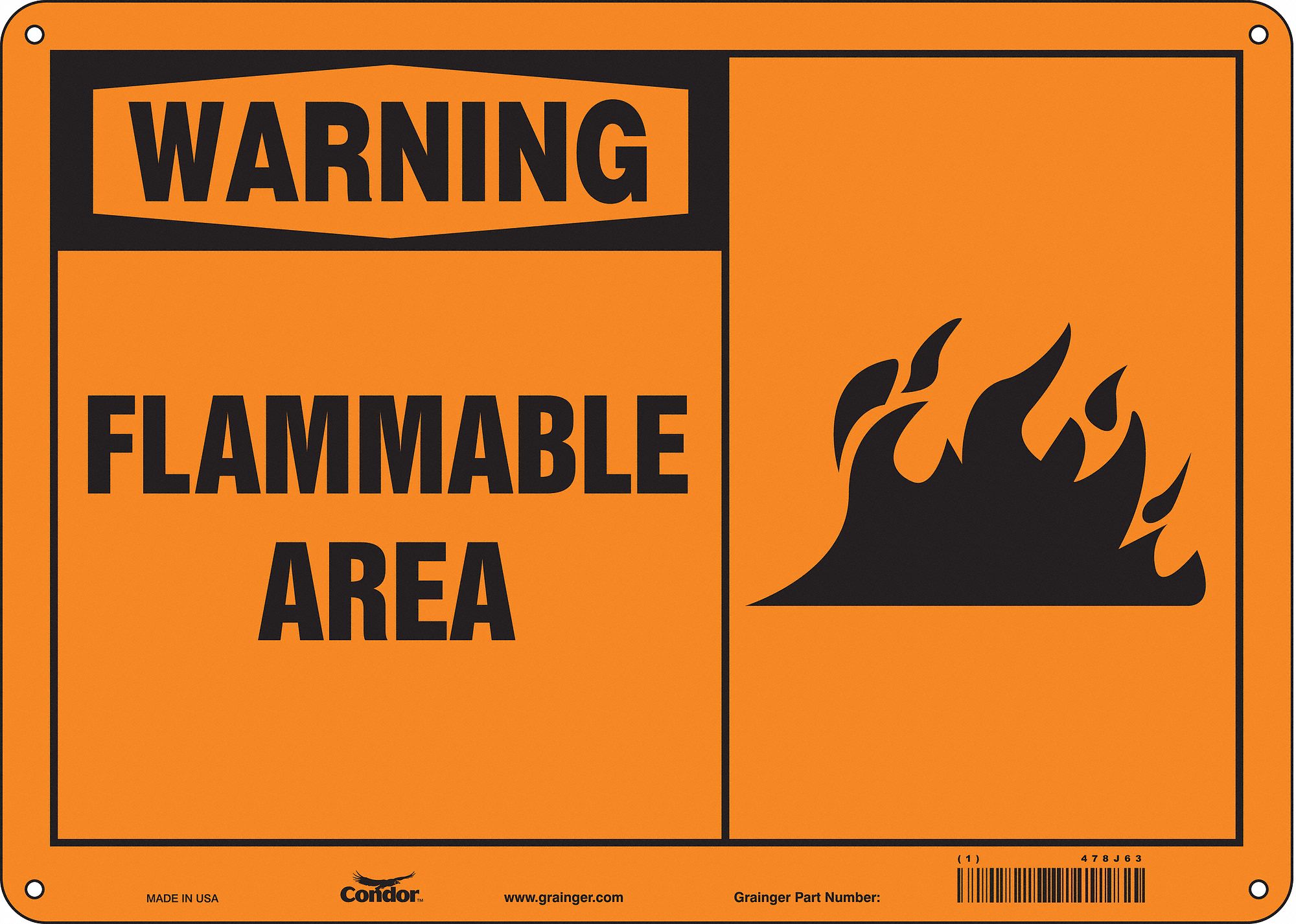 Safety Sign, 10 in x 14 in, Aluminum