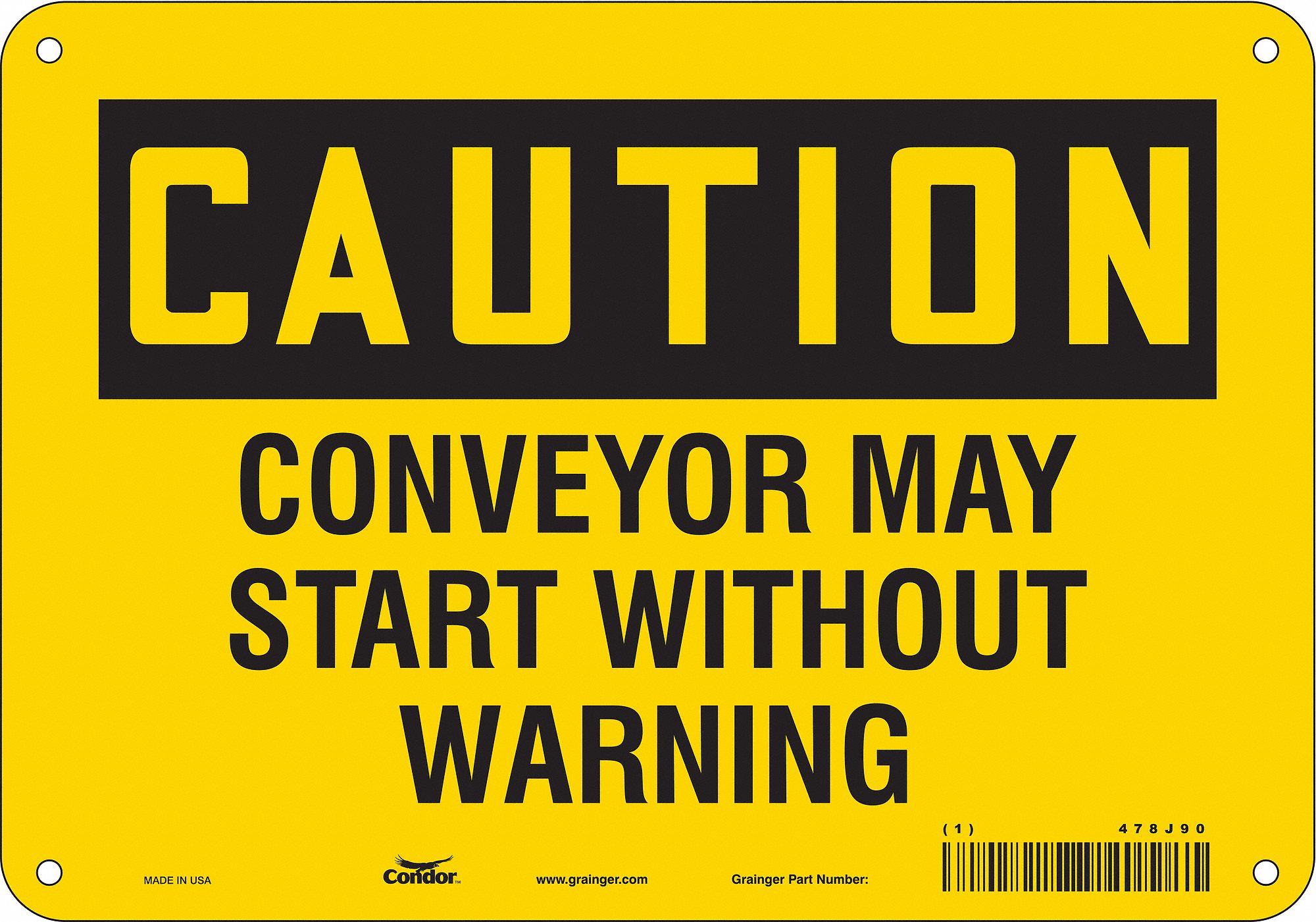 Safety Sign, 7 in x 10 in, Aluminum