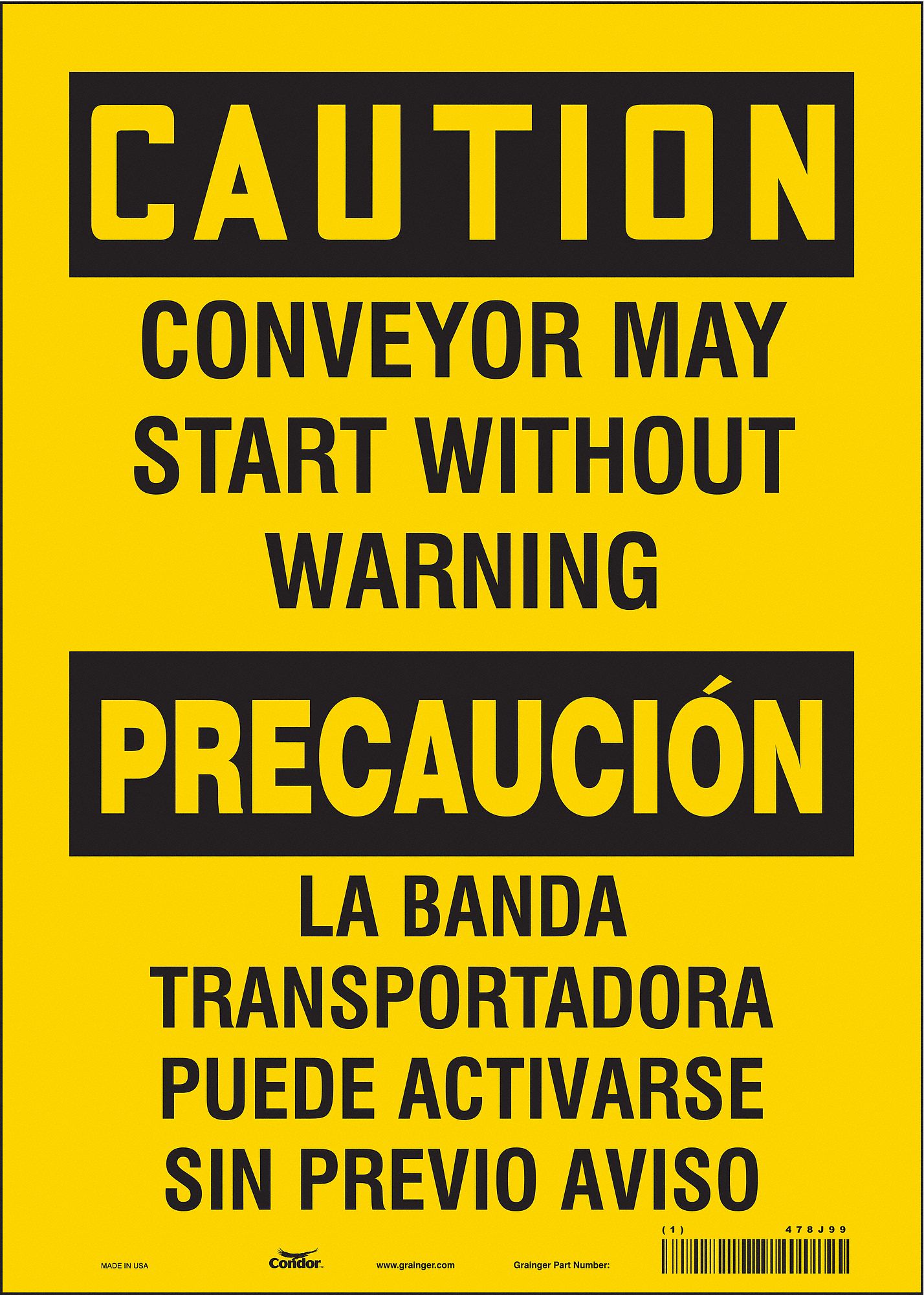 Safety Sign: Vinyl, Adhesive Sign Mounting, 14 in x 10 in Nominal Sign Size, Not Retroreflective