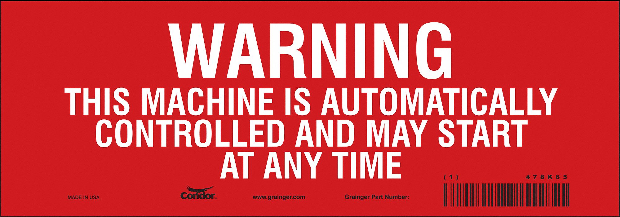 Safety Sign, 3.5in x 10in, Vinyl