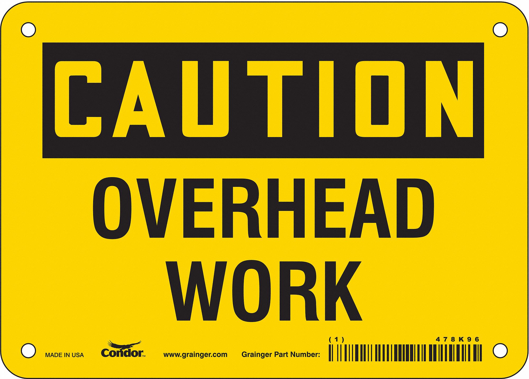 Safety Sign: Vinyl, Adhesive Sign Mounting, 5 in x 7 in Nominal Sign Size, Not Retroreflective