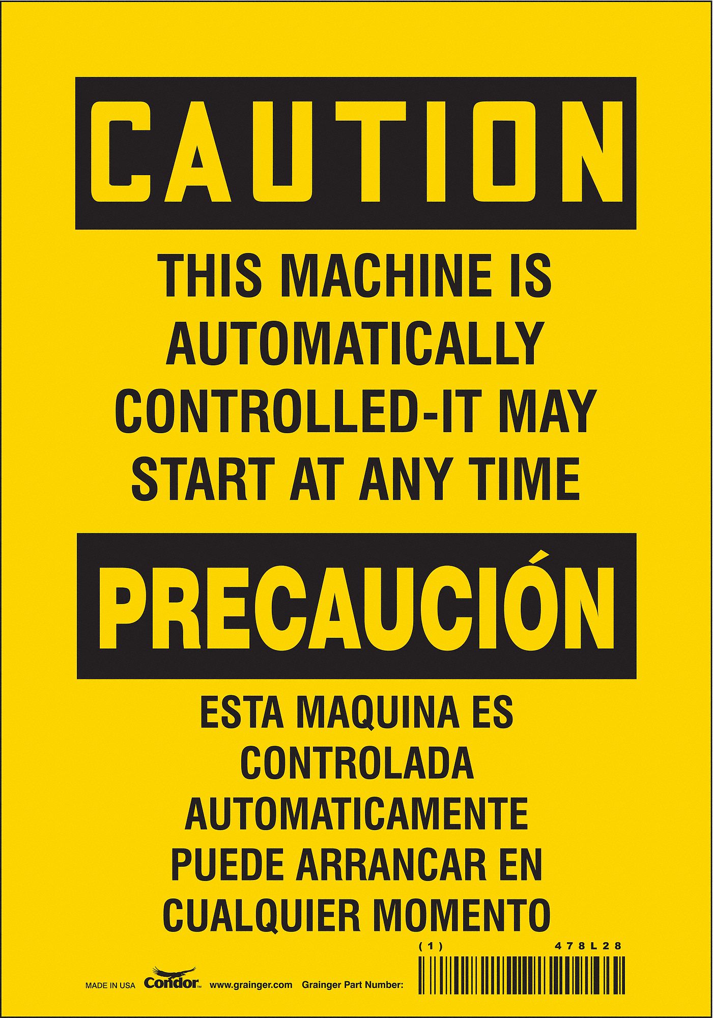 Safety Sign: Vinyl, Adhesive Sign Mounting, 10 in x 7 in Nominal Sign Size, Not Retroreflective