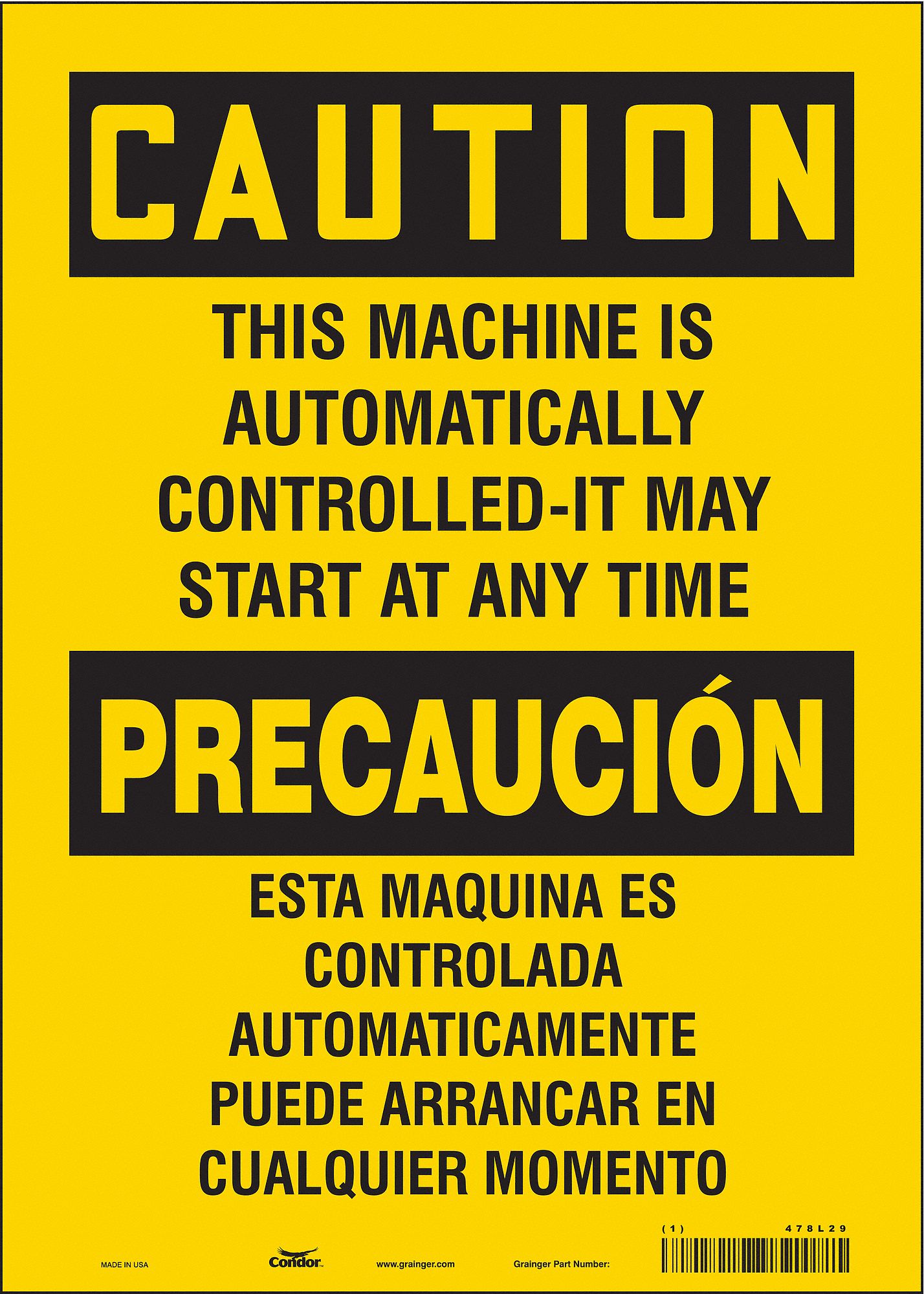 Safety Sign: Vinyl, Adhesive Sign Mounting, 14 in x 10 in Nominal Sign Size, Not Retroreflective