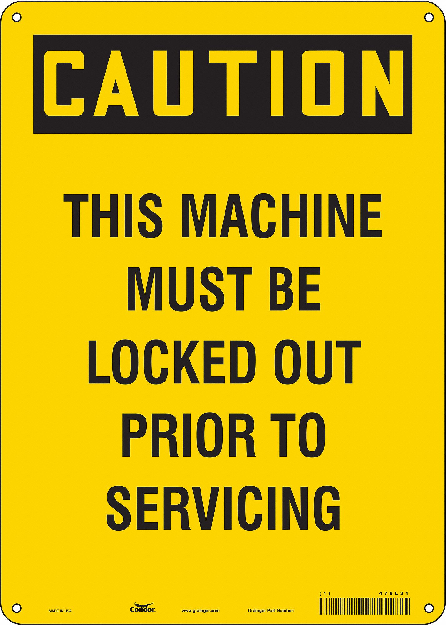 Safety Sign: Aluminum, Mounting Holes Sign Mounting, 14 in x 10 in Nominal Sign Size, 0.032 in Thick