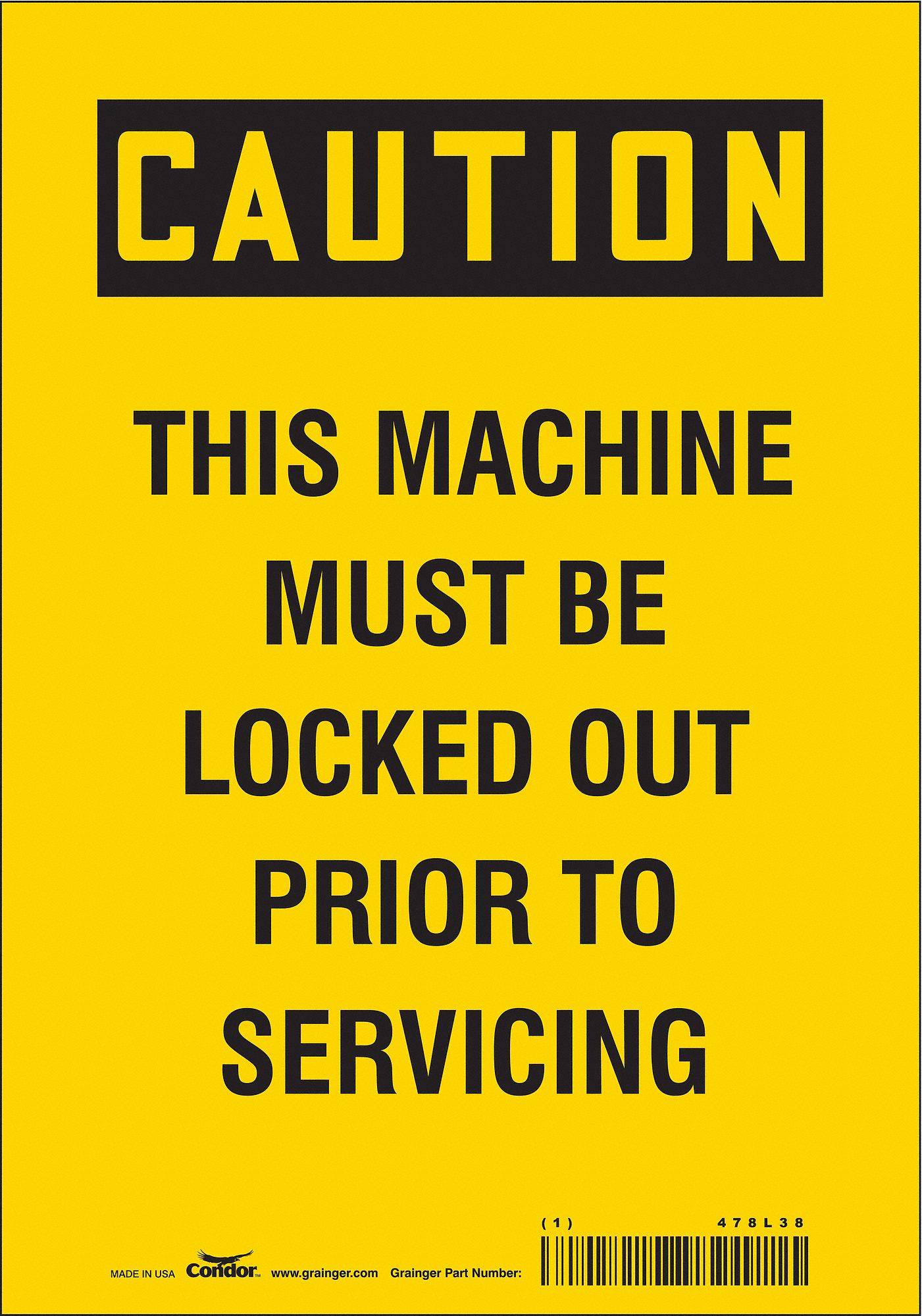 Safety Sign: Vinyl, Adhesive Sign Mounting, 10 in x 7 in Nominal Sign Size, Not Retroreflective