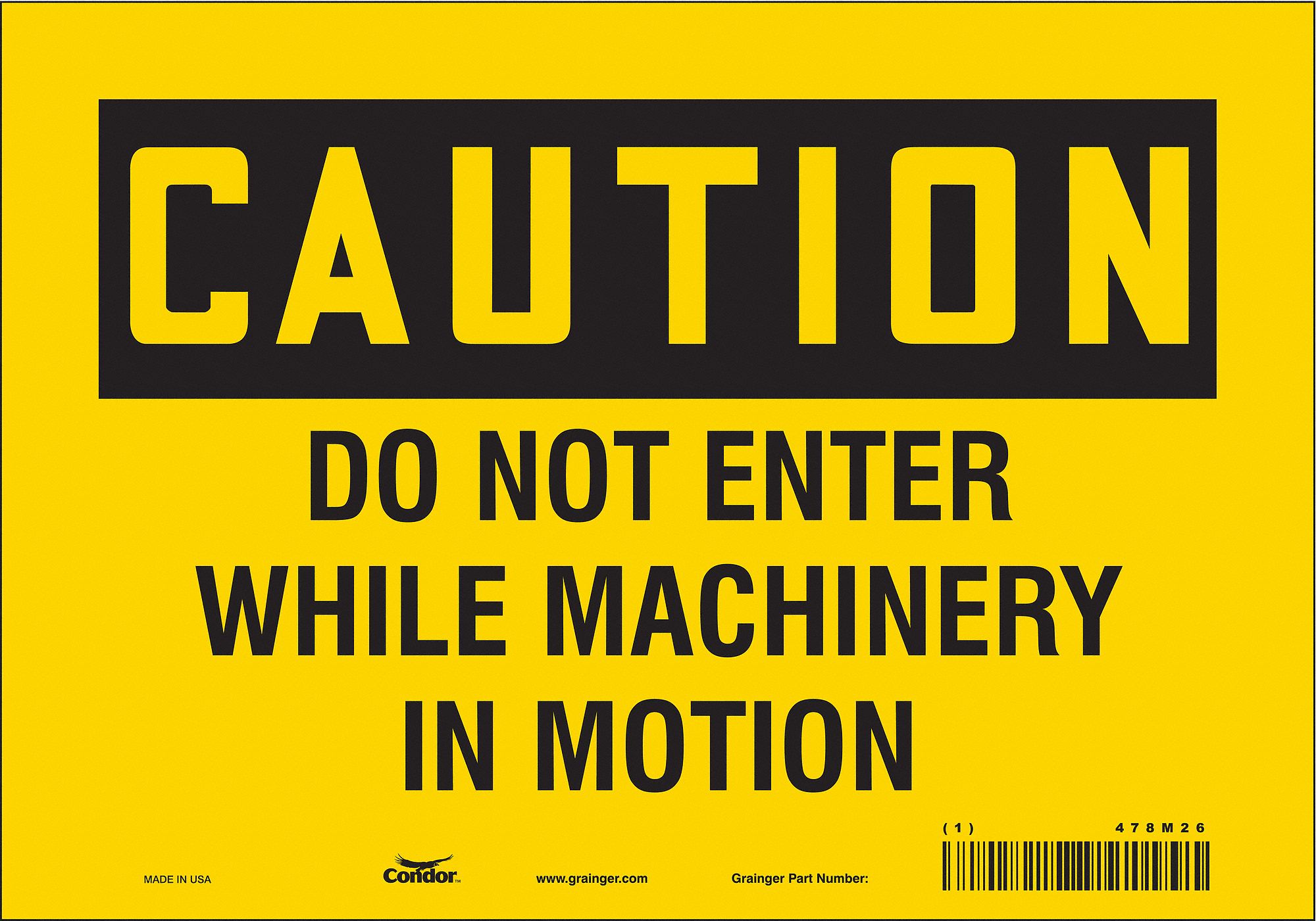 Safety Sign: Vinyl, Adhesive Sign Mounting, 7 in x 10 in Nominal Sign Size, Not Retroreflective