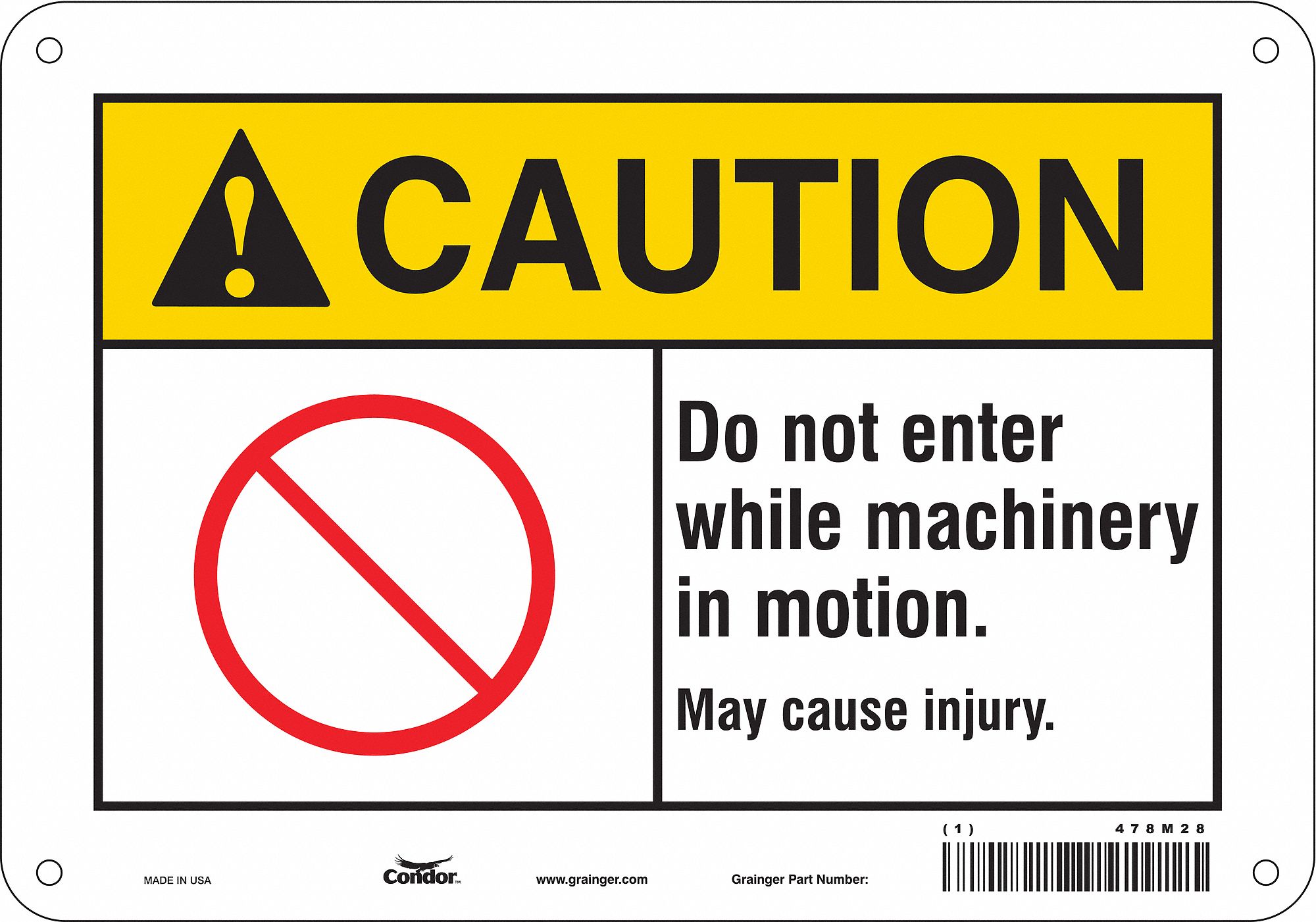 Safety Sign, 7 in x 10 in, Aluminum
