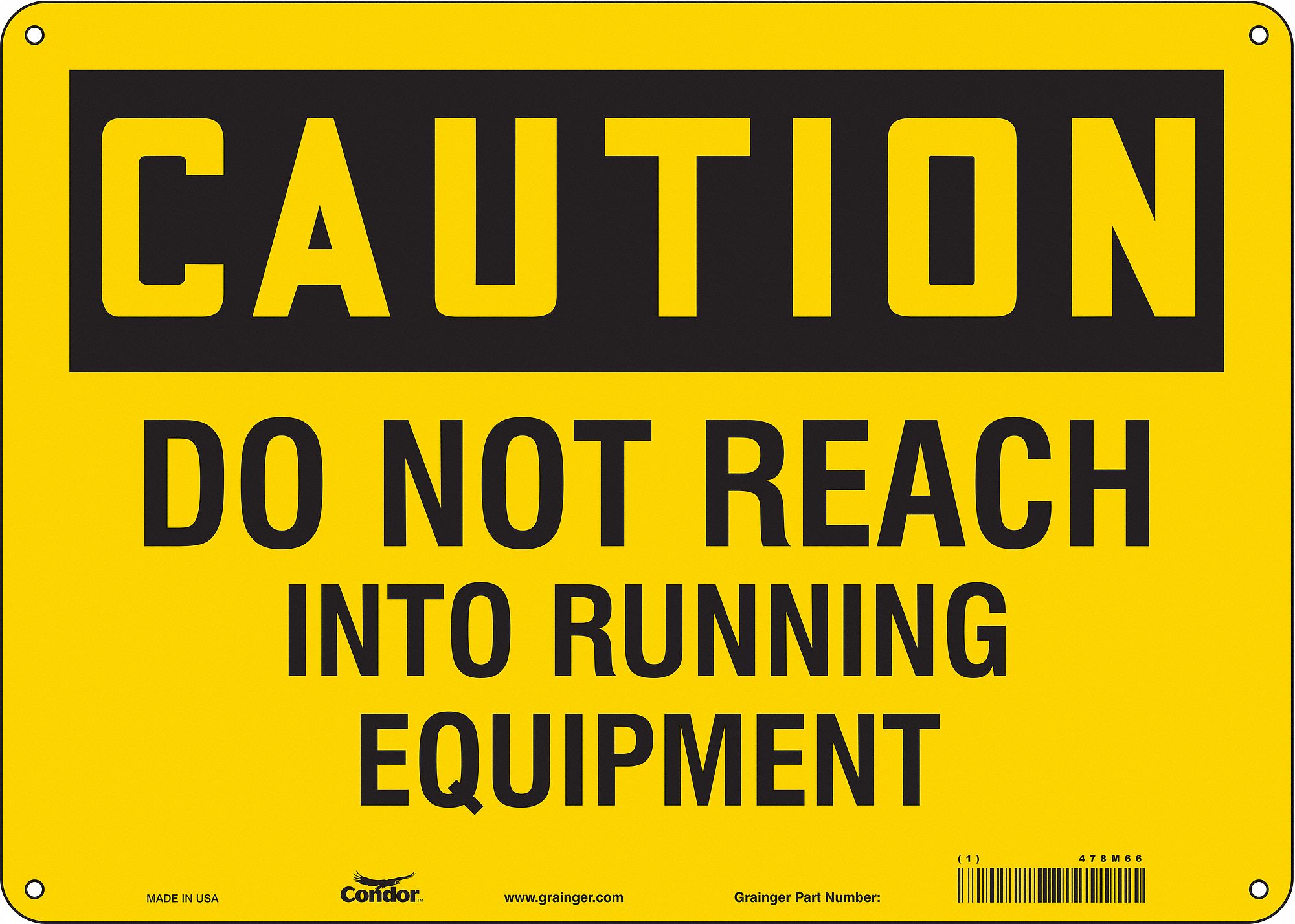 Safety Sign: Aluminum, Mounting Holes Sign Mounting, 10 in x 14 in Nominal Sign Size, 0.032 in Thick