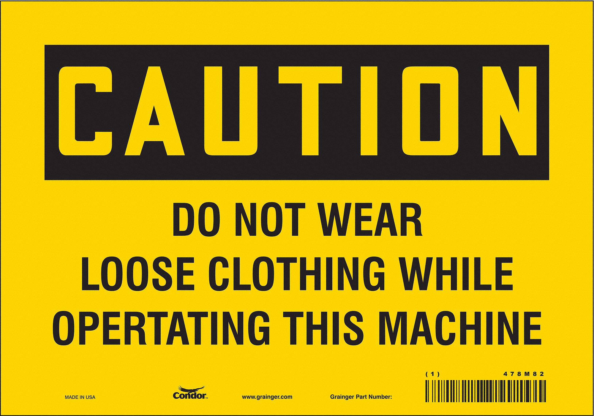 Safety Sign, 7 in x 10 in, Vinyl