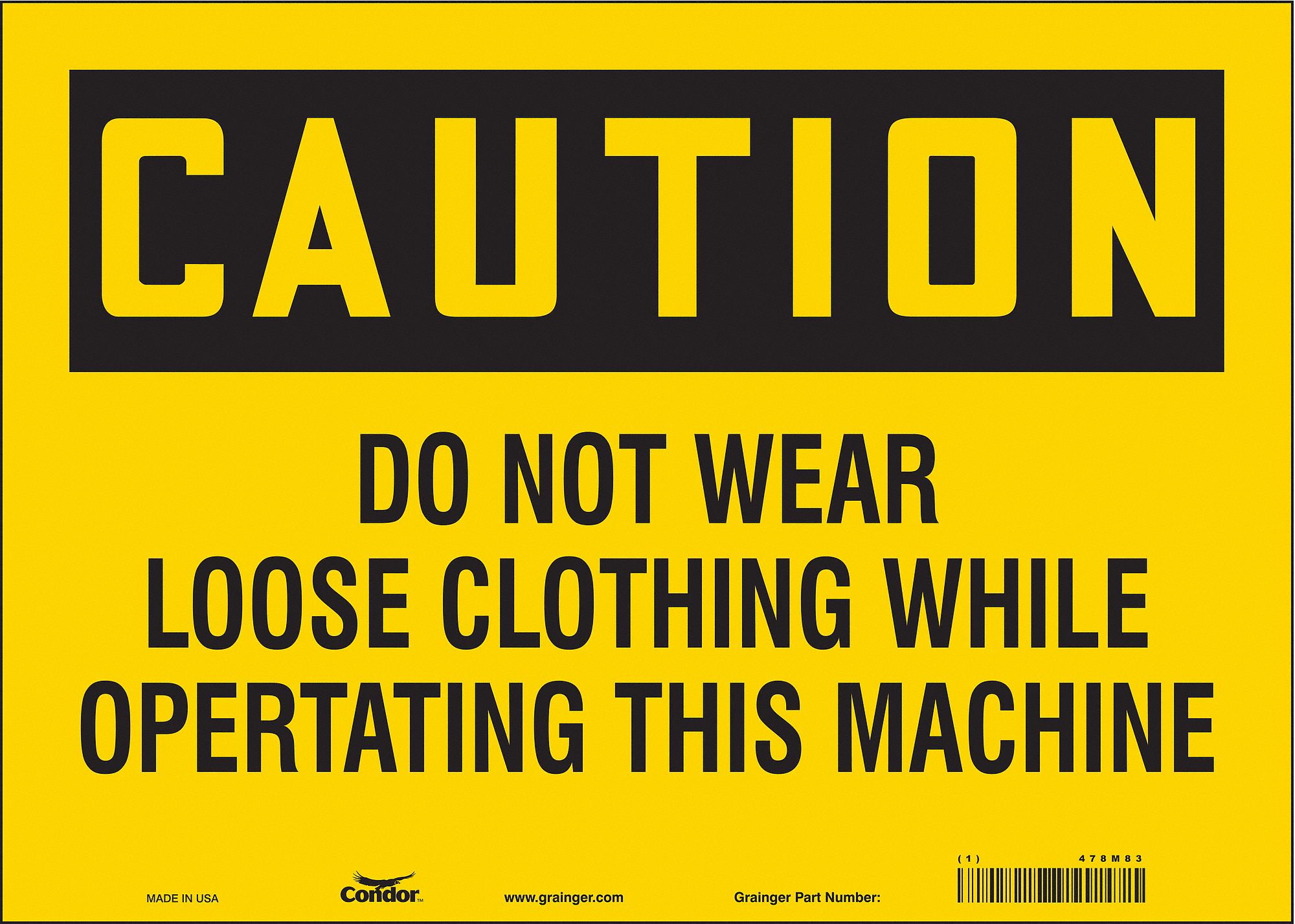 Safety Sign, 10 in x 14 in, Vinyl