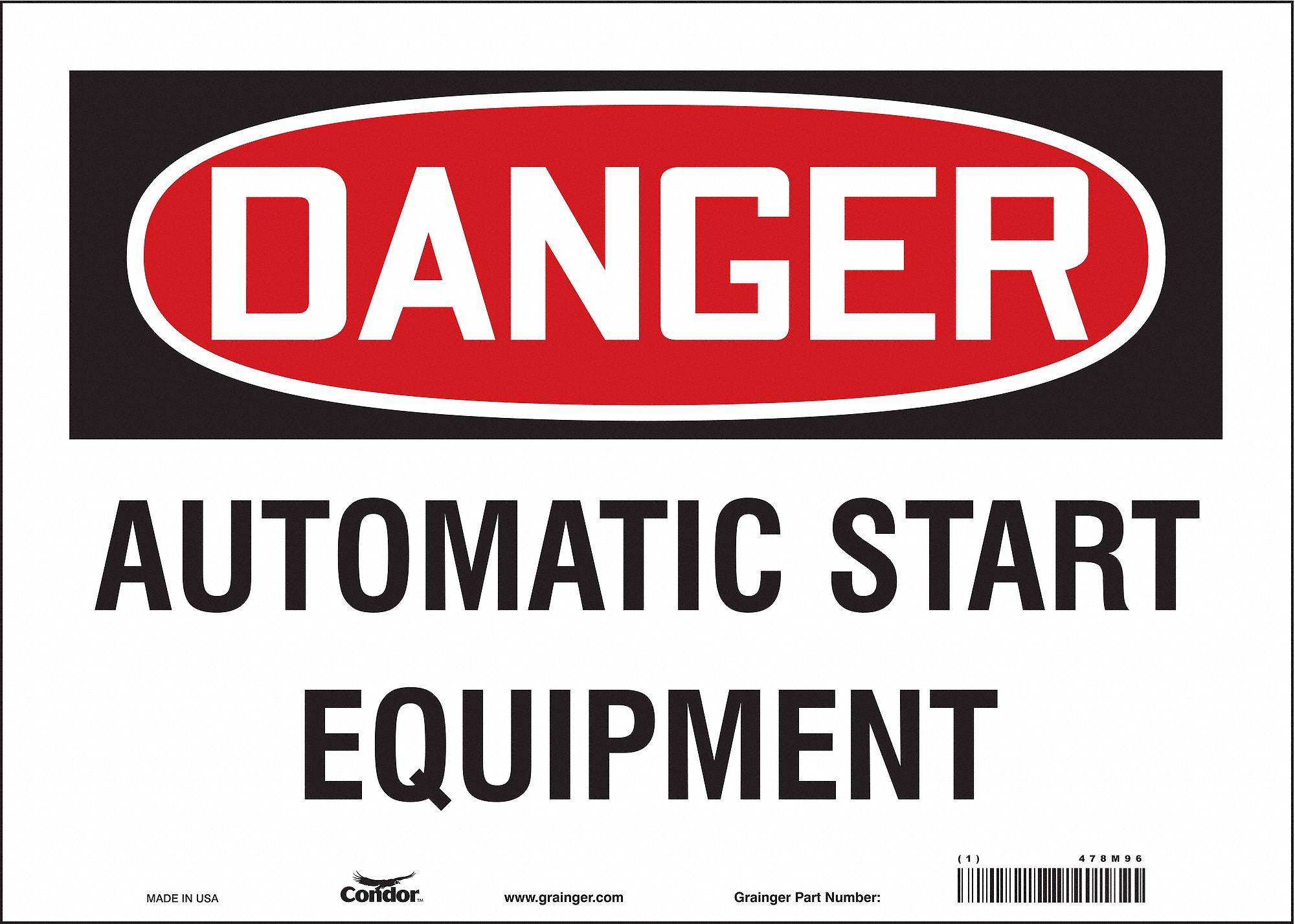 Safety Sign: Vinyl, Adhesive Sign Mounting, 10 in x 14 in Nominal Sign Size, Not Retroreflective