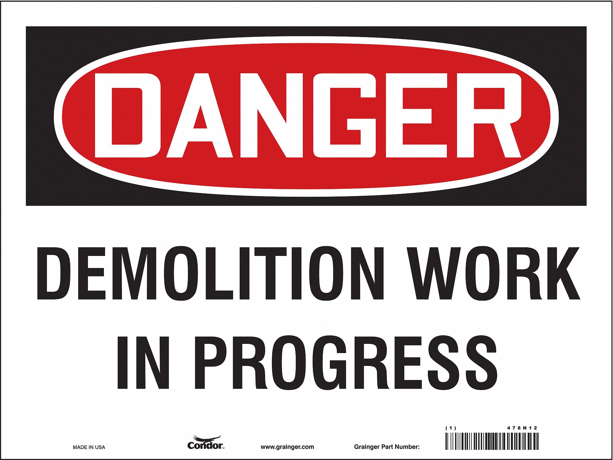Safety Sign, 18 in x 24 in, Vinyl