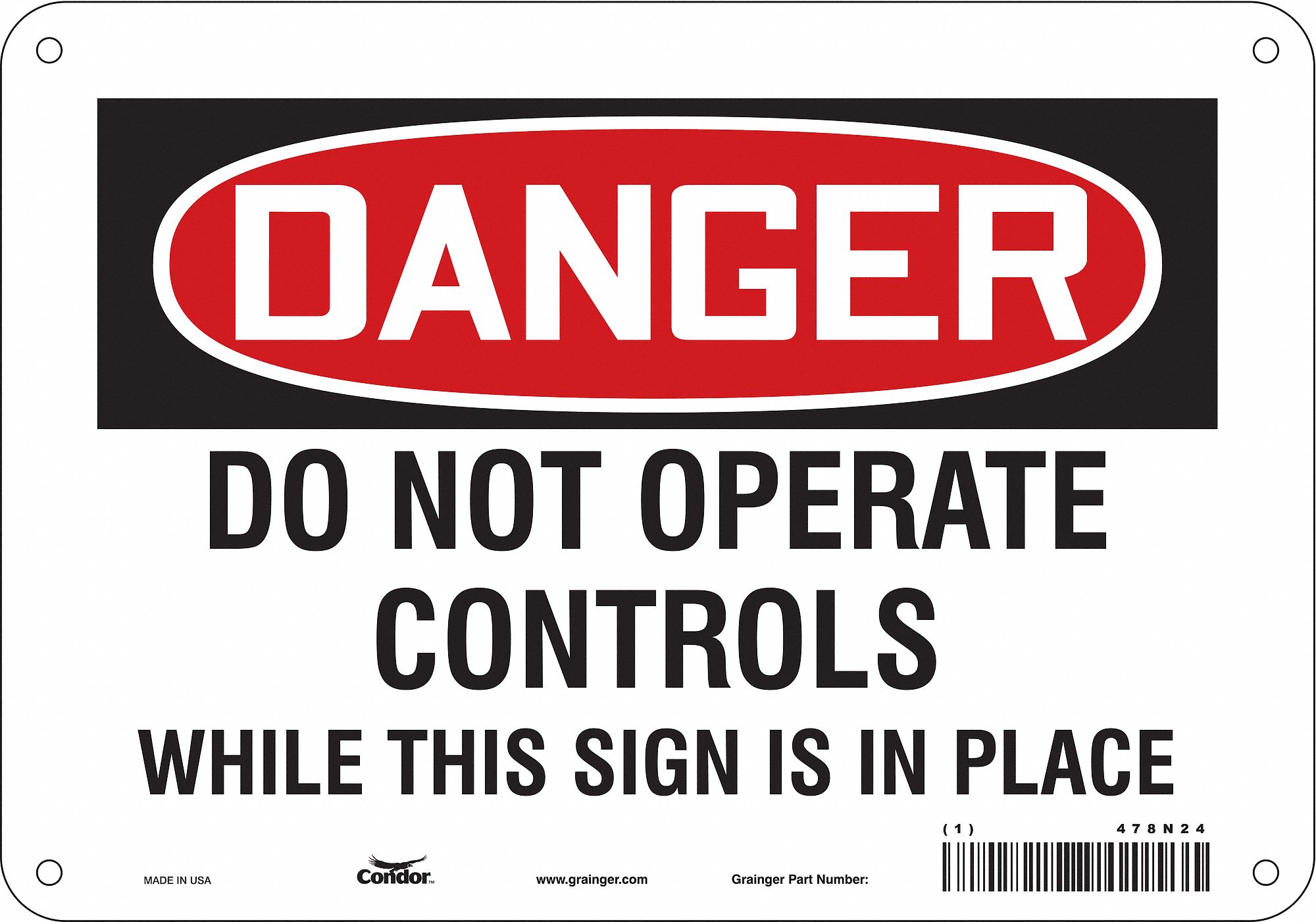 Safety Sign, 7 in x 10 in, Aluminum