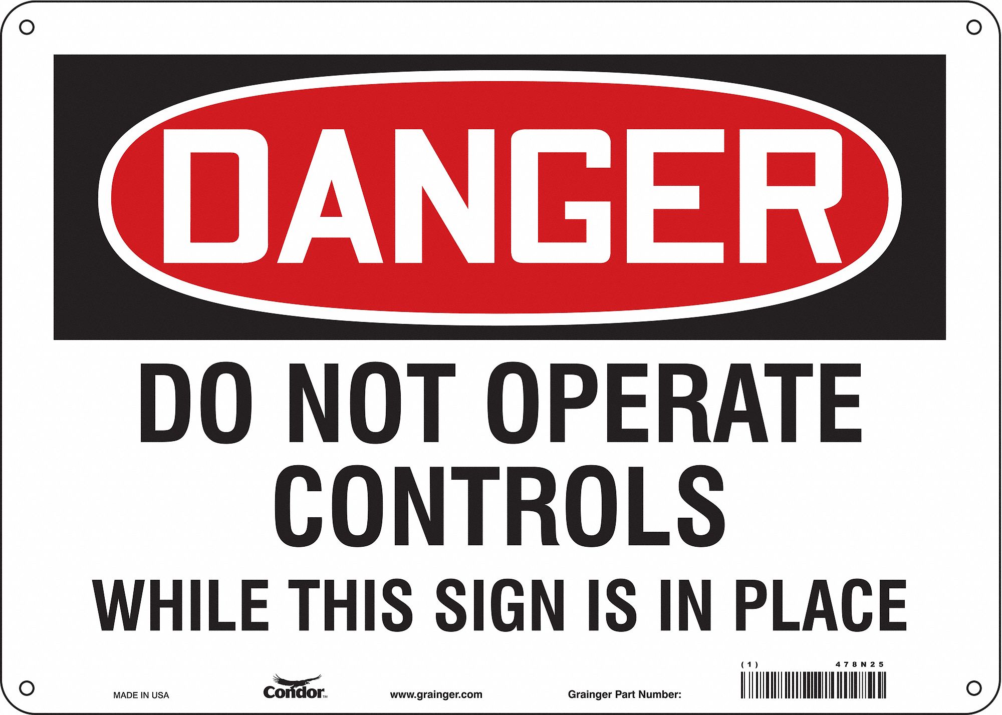 Safety Sign, 10 in x 14 in, Aluminum