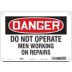 Danger: Do Not Operate Men Working On Repairs Signs