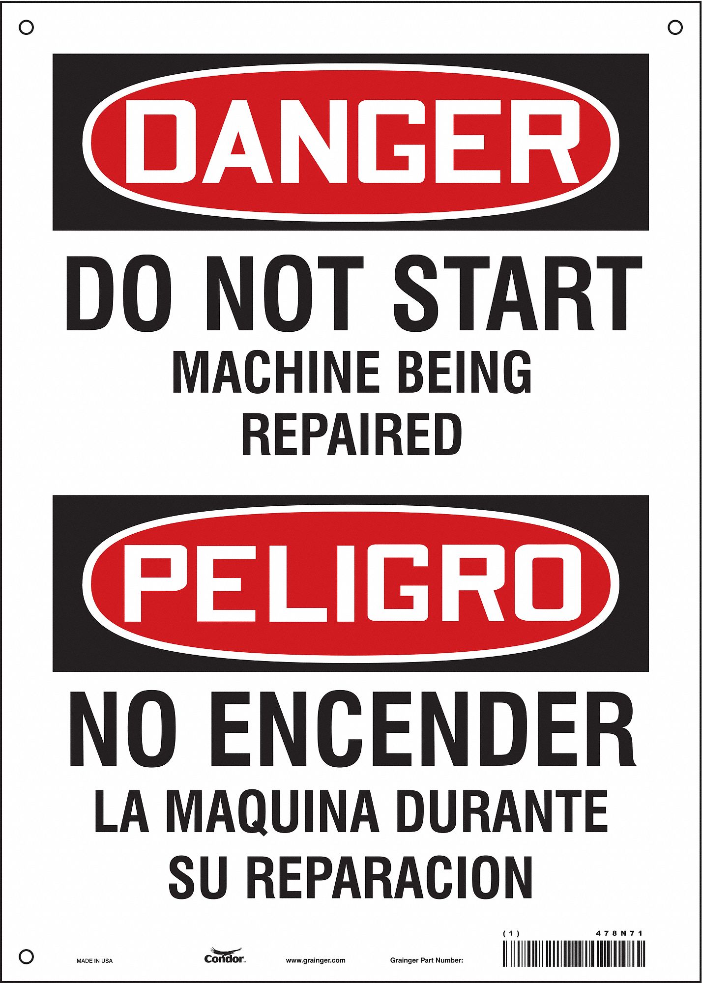 Safety Sign: Vinyl, Adhesive Sign Mounting, 14 in x 10 in Nominal Sign Size, Not Retroreflective