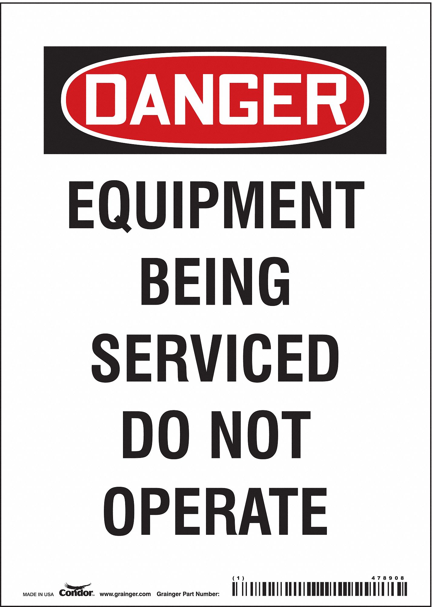 Safety Sign: Vinyl, Adhesive Sign Mounting, 7 in x 5 in Nominal Sign Size, Not Retroreflective