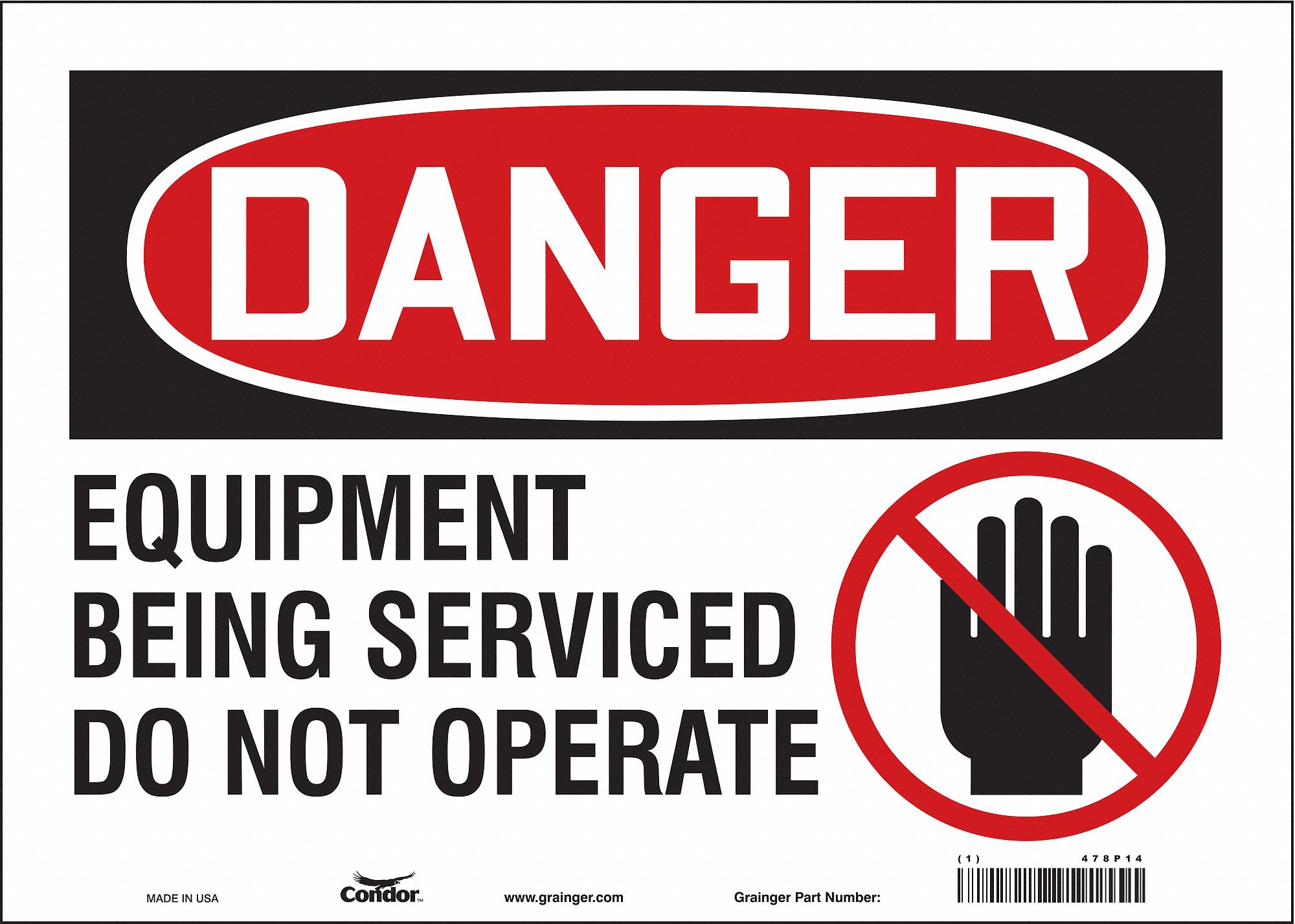 Safety Sign, 10 in x 14 in, Vinyl