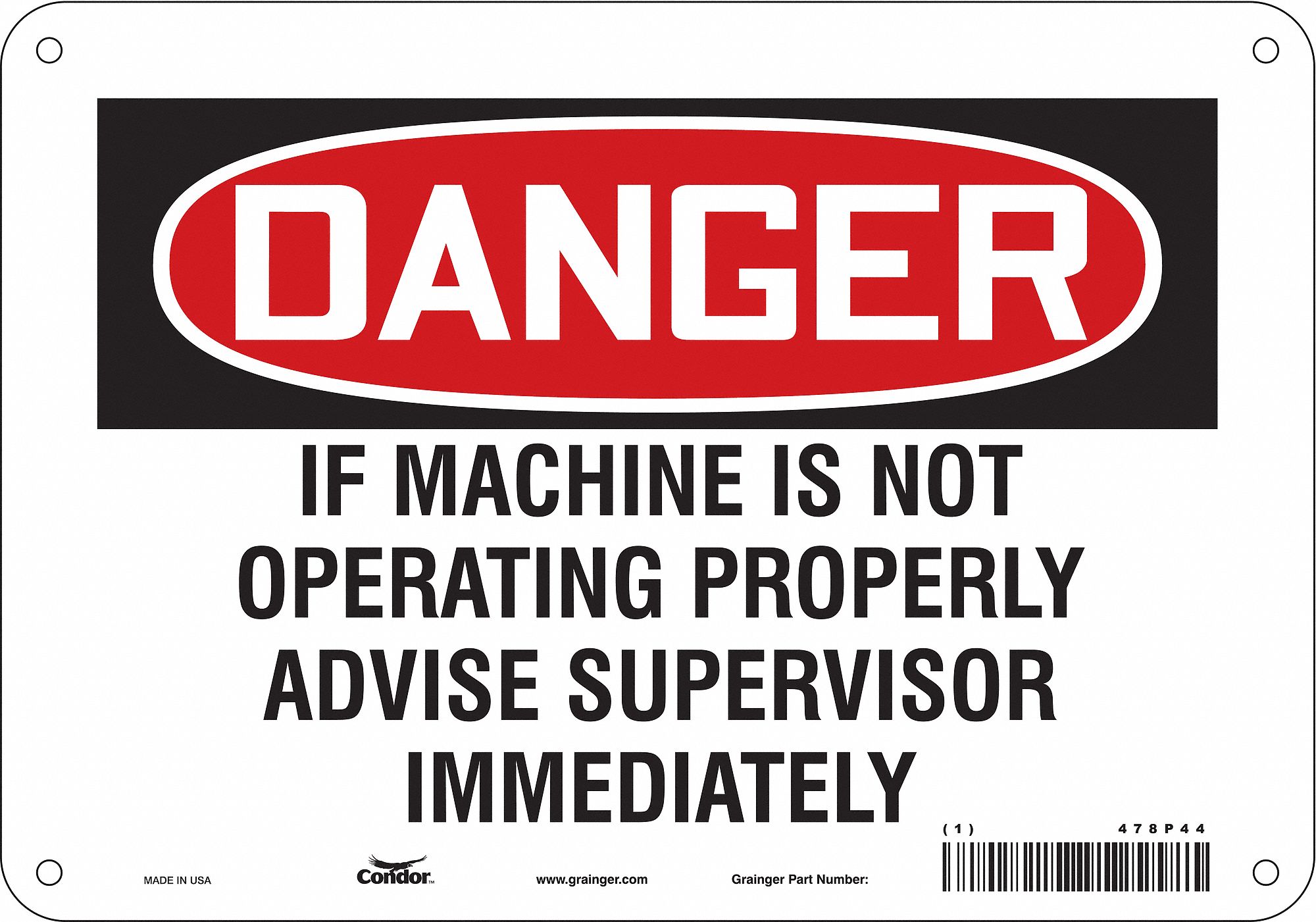 Safety Sign, 7 in x 10 in, Aluminum