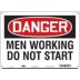 Danger: Men Working Do Not Start Signs