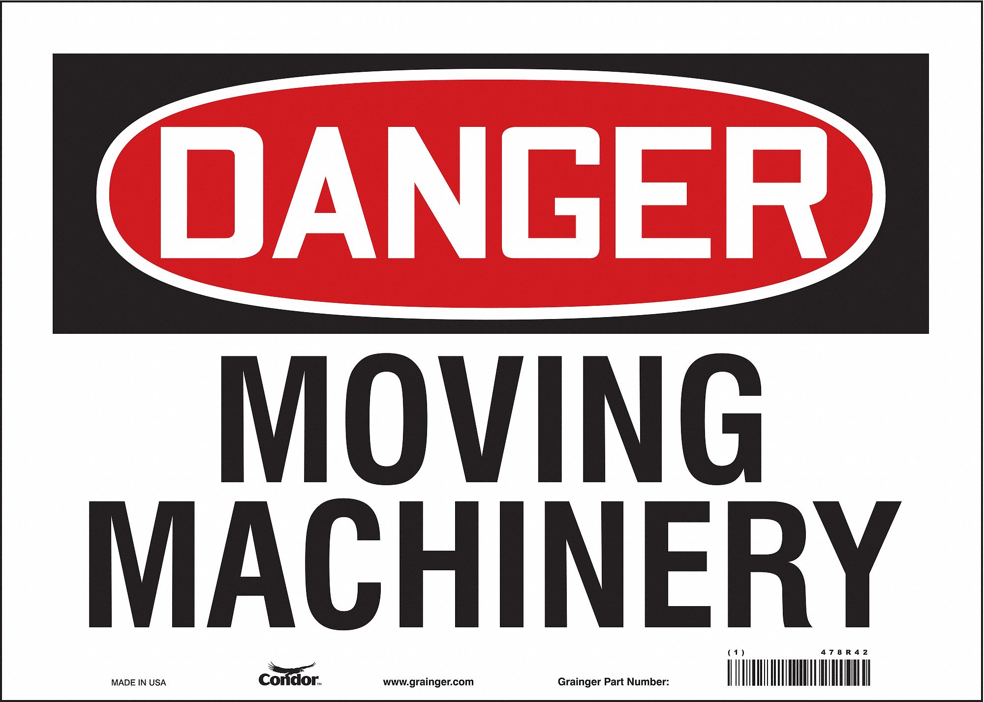 Safety Sign: Vinyl, Adhesive Sign Mounting, 10 in x 14 in Nominal Sign Size, Not Retroreflective