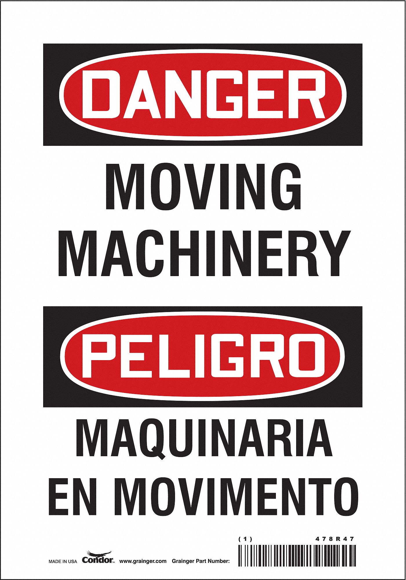 Safety Sign: Vinyl, Adhesive Sign Mounting, 10 in x 7 in Nominal Sign Size, Not Retroreflective